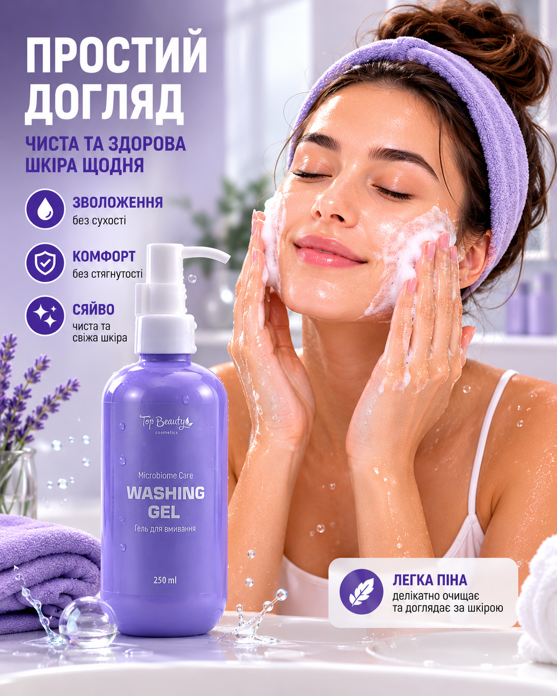 Гель для вмивання з пребіотиками MICROBIOME CARE 250 мл — фото 2