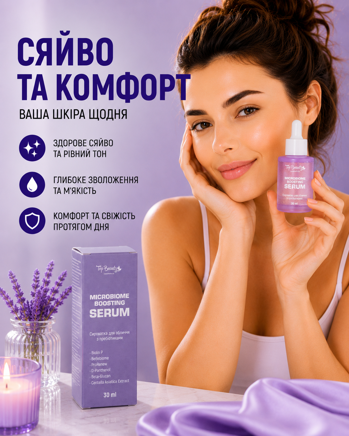 Сироватка для обличчя з пребіотиками MICROBIOME CARE 30 мл
