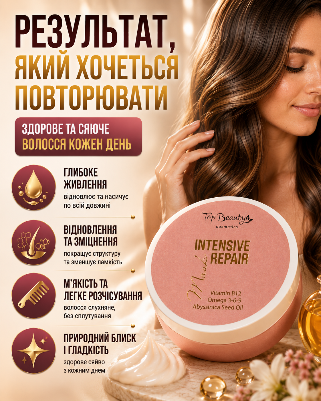 М’яке, гладке та блискуче волосся з маскою INTENSIVE REPAIR