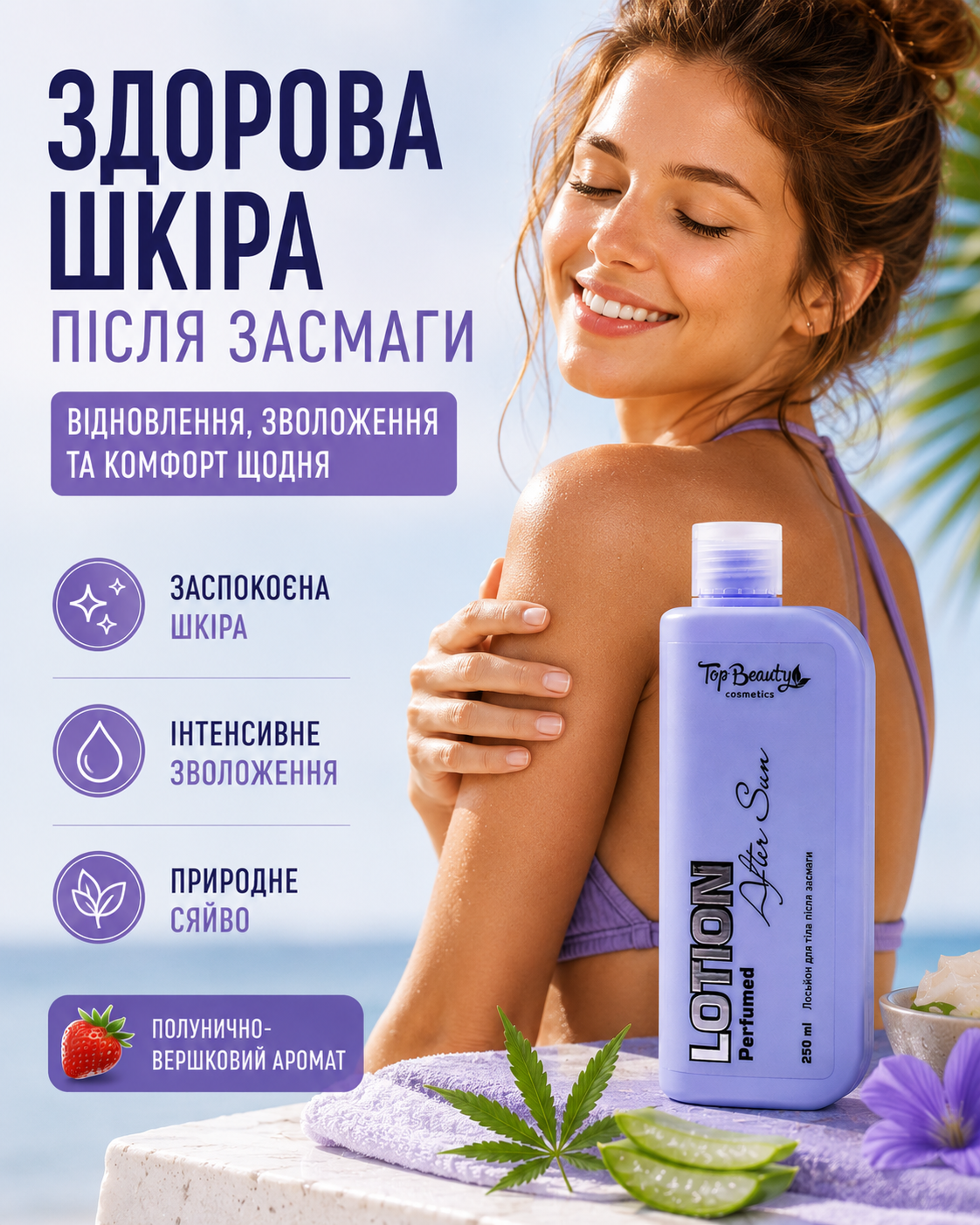 Лосьйон для тіла після засмаги з D-пантенолом 250 мл, парфумований