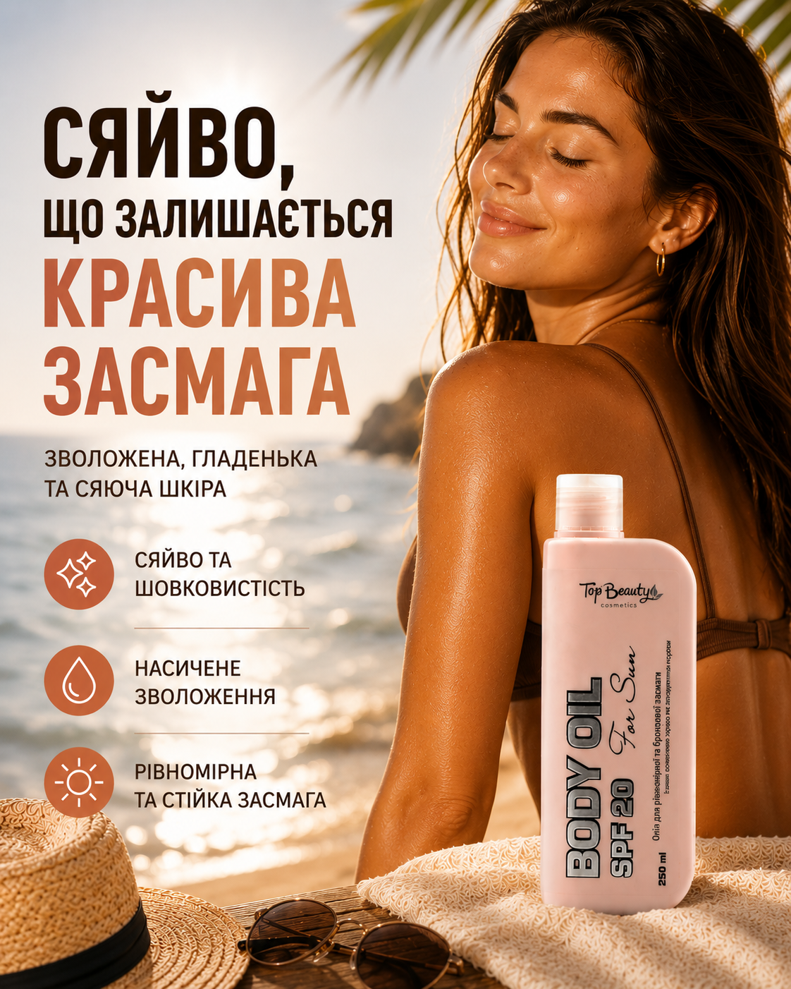 Олія для засмаги з олією волоського горіха та екстрактом моркви SPF 20, 250 мл — фото 2