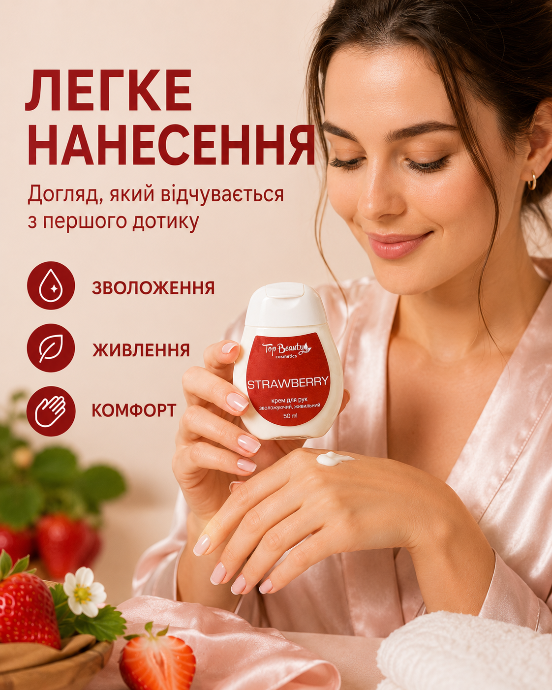Крем для рук Strawberry 50 мл — фото 2