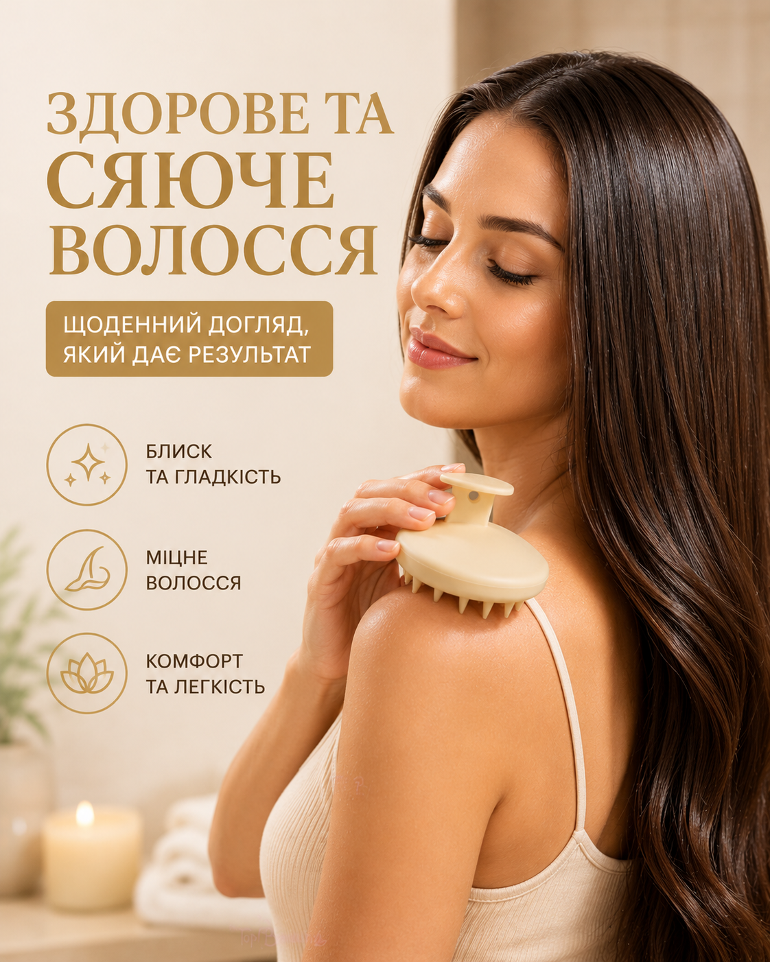 Щітка силіконова для масажу шкіри голови