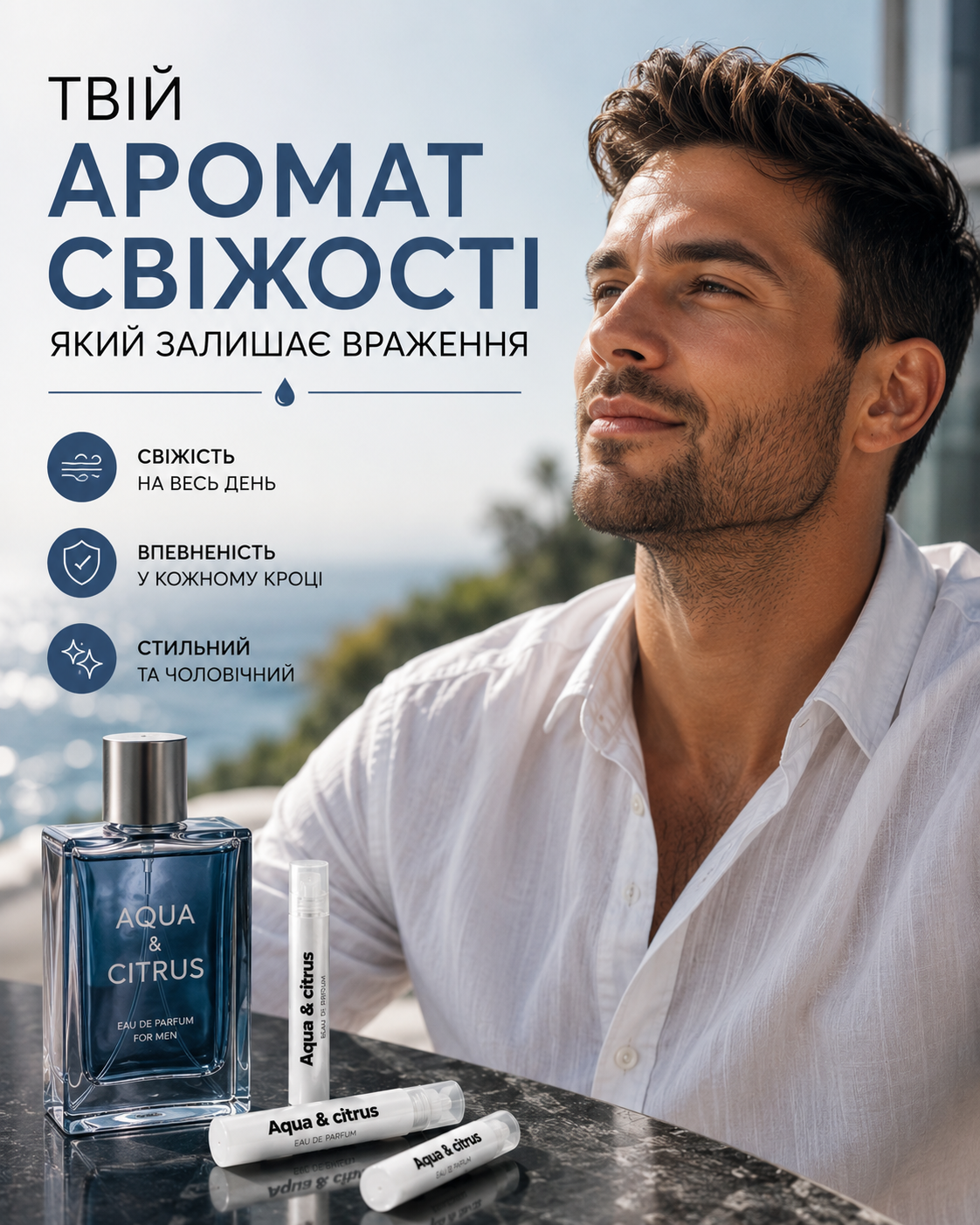 Пробник чоловічої парфумованої води Aqua & Citrus 1,5 мл