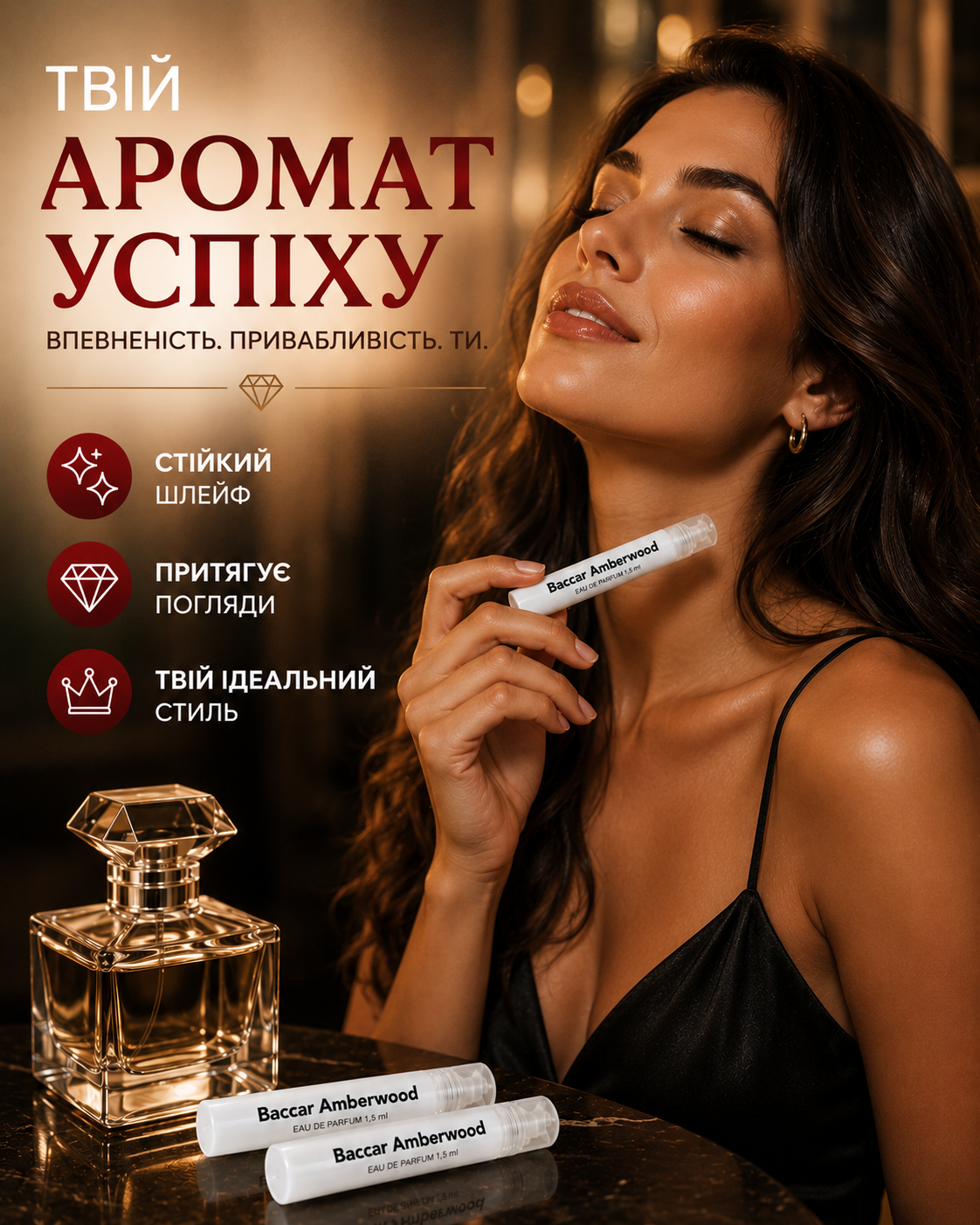 Пробник парфумованої води Baccar Amberwood 1,5 мл