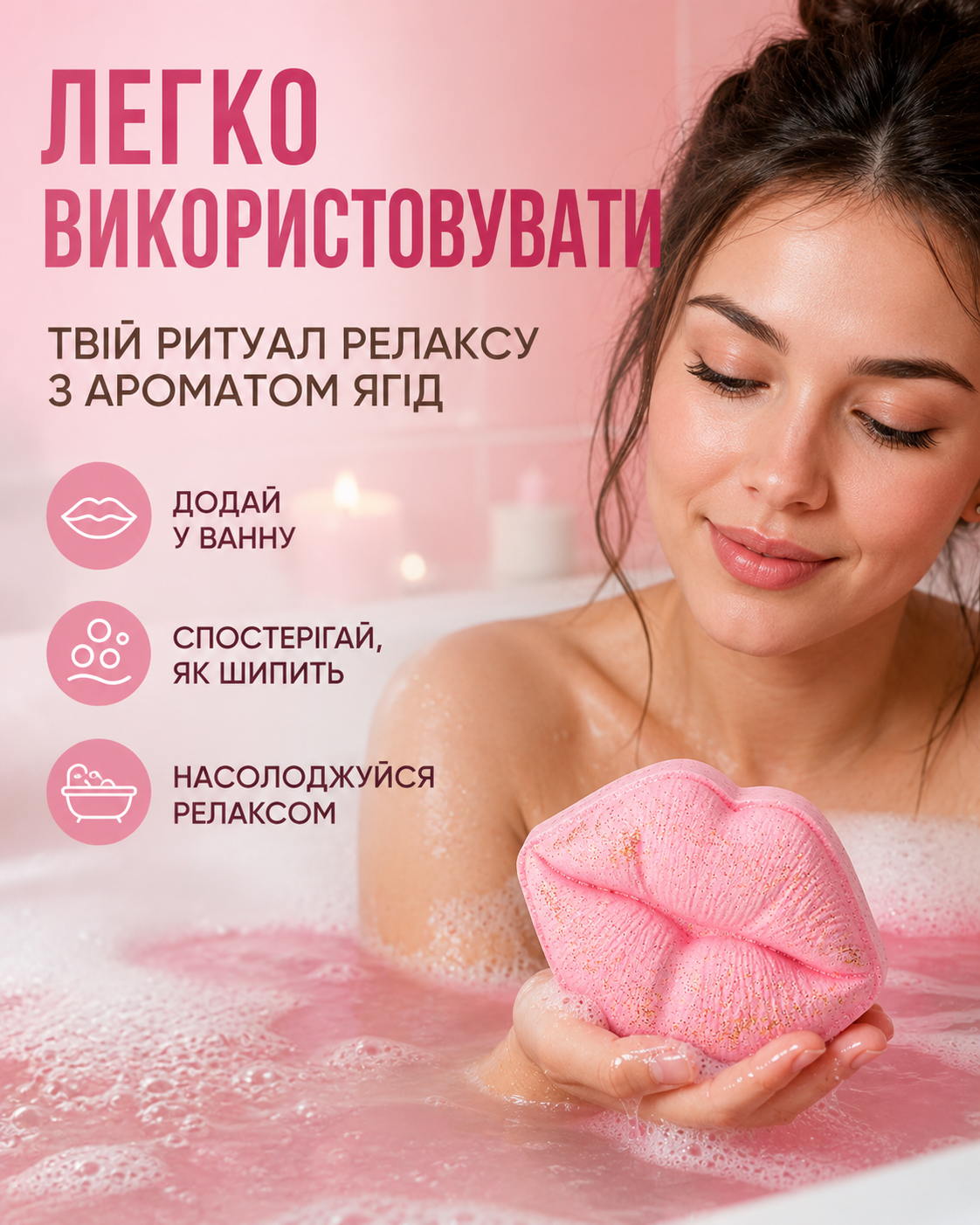 Бомбочка-гейзер для ванни «Губи» 210 г — фото 2