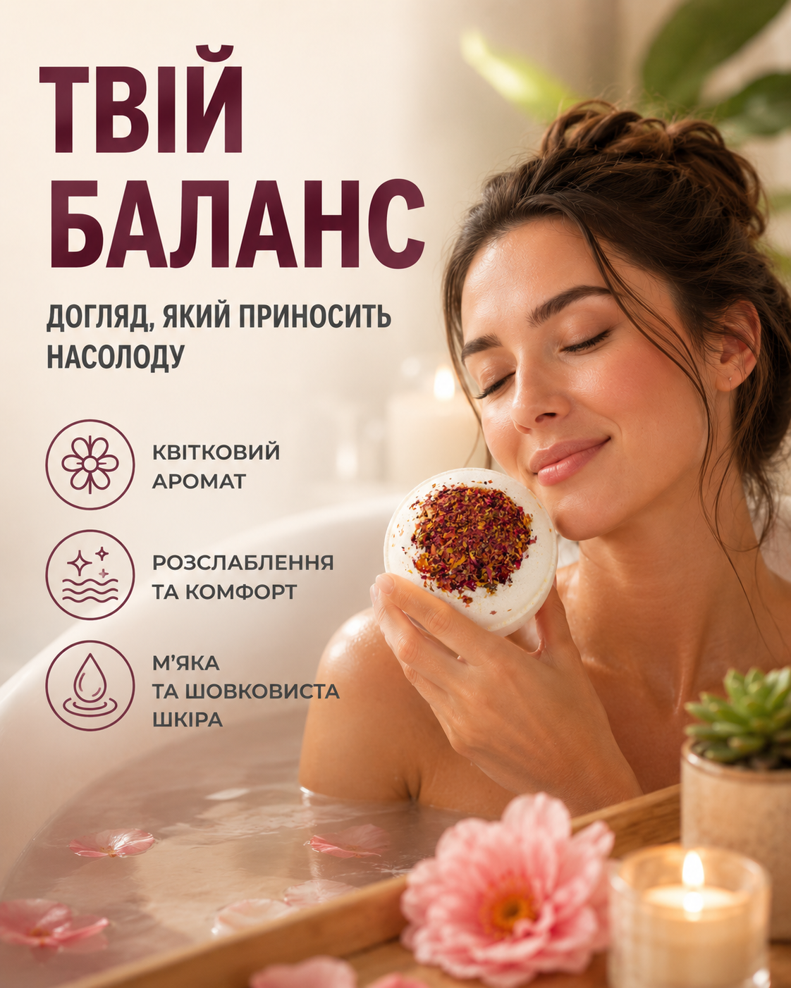 Бомбочка-гейзер для ванни кругла біла 180 г