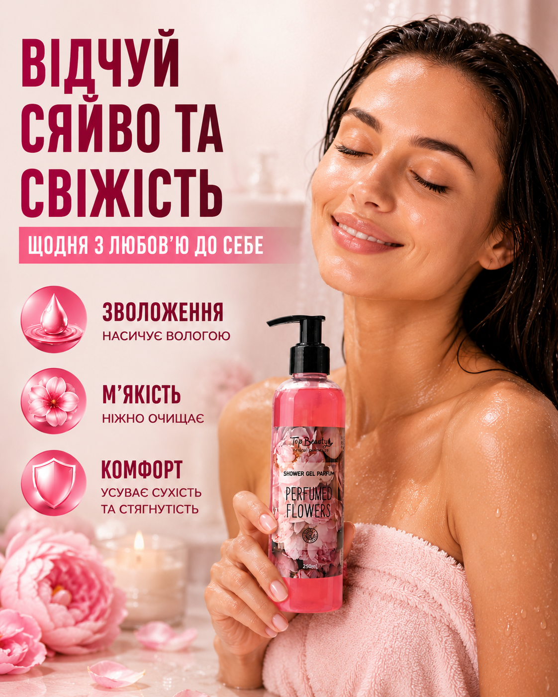 Гель для душу парфумований Flowers 250 мл