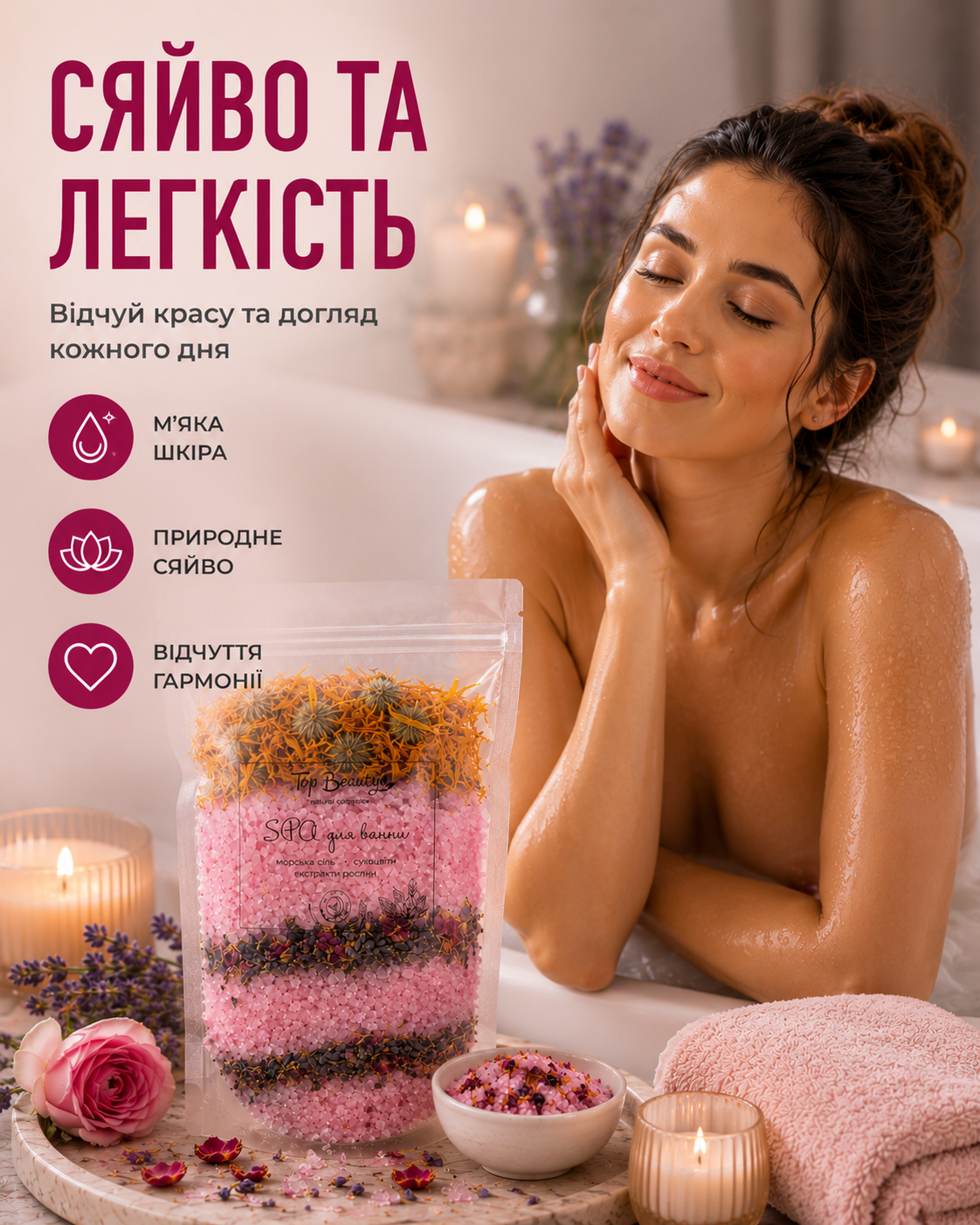 SPA-сіль для ванни з морською сіллю та сухоцвітами 600 г