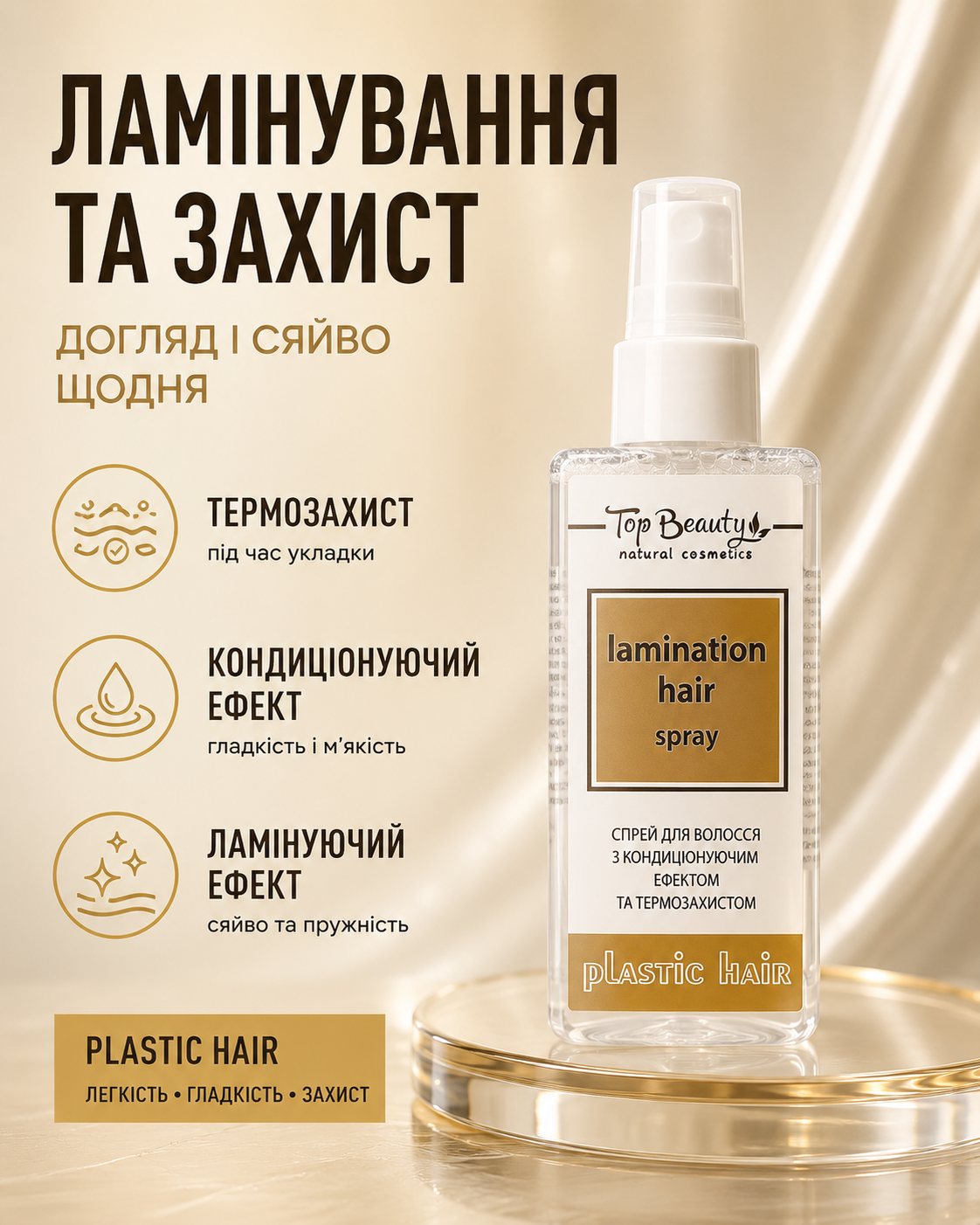 Спрей-термозахист для волосся з ефектом ламінування Plastic Hair, 125 мл — фото 3