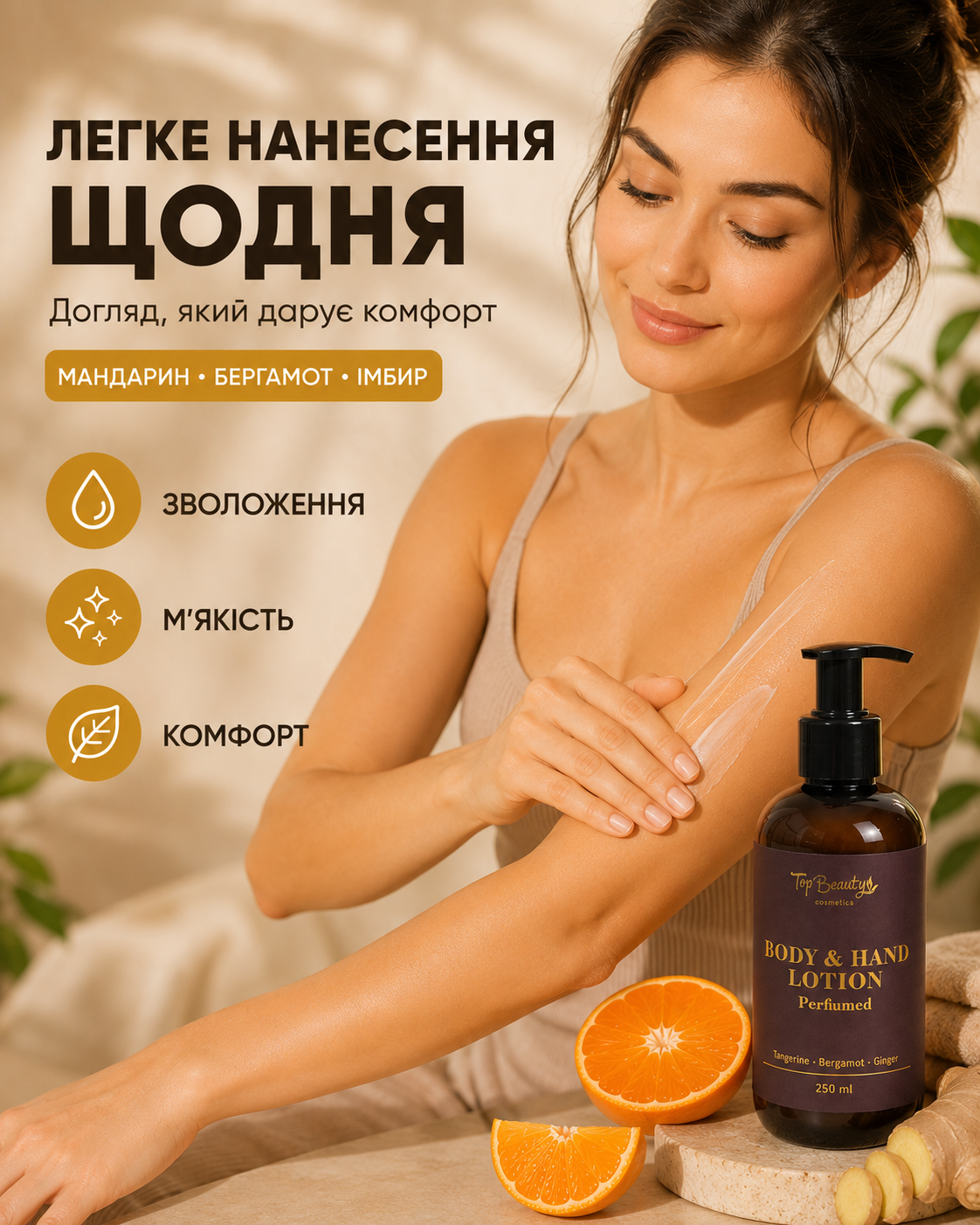 Парфумований лосьйон для рук і тіла Mandarin, Bergamot & Ginger, 250 мл — фото 2