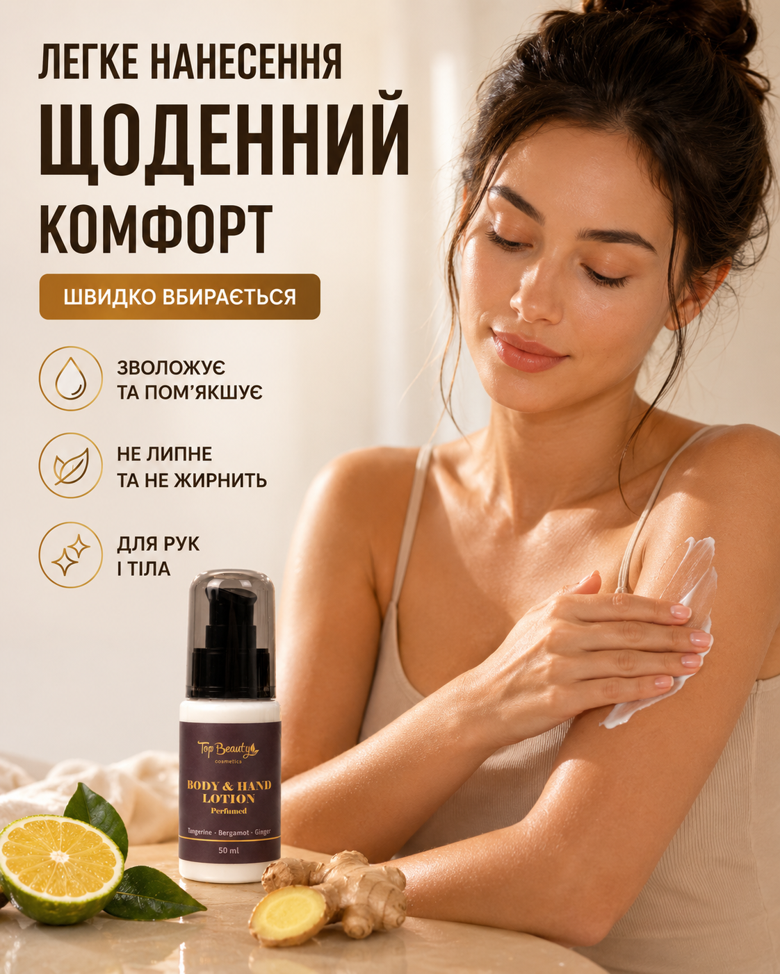 Парфумований лосьйон для рук і тіла Mandarin, Bergamot & Ginger, 50 мл — фото 2