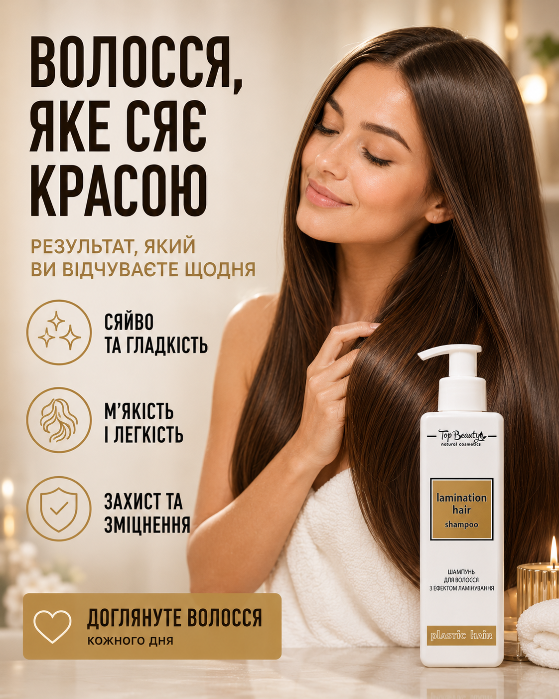 Шампунь для волосся з ефектом ламінування Plastic Hair (безсульфатний), 250 мл