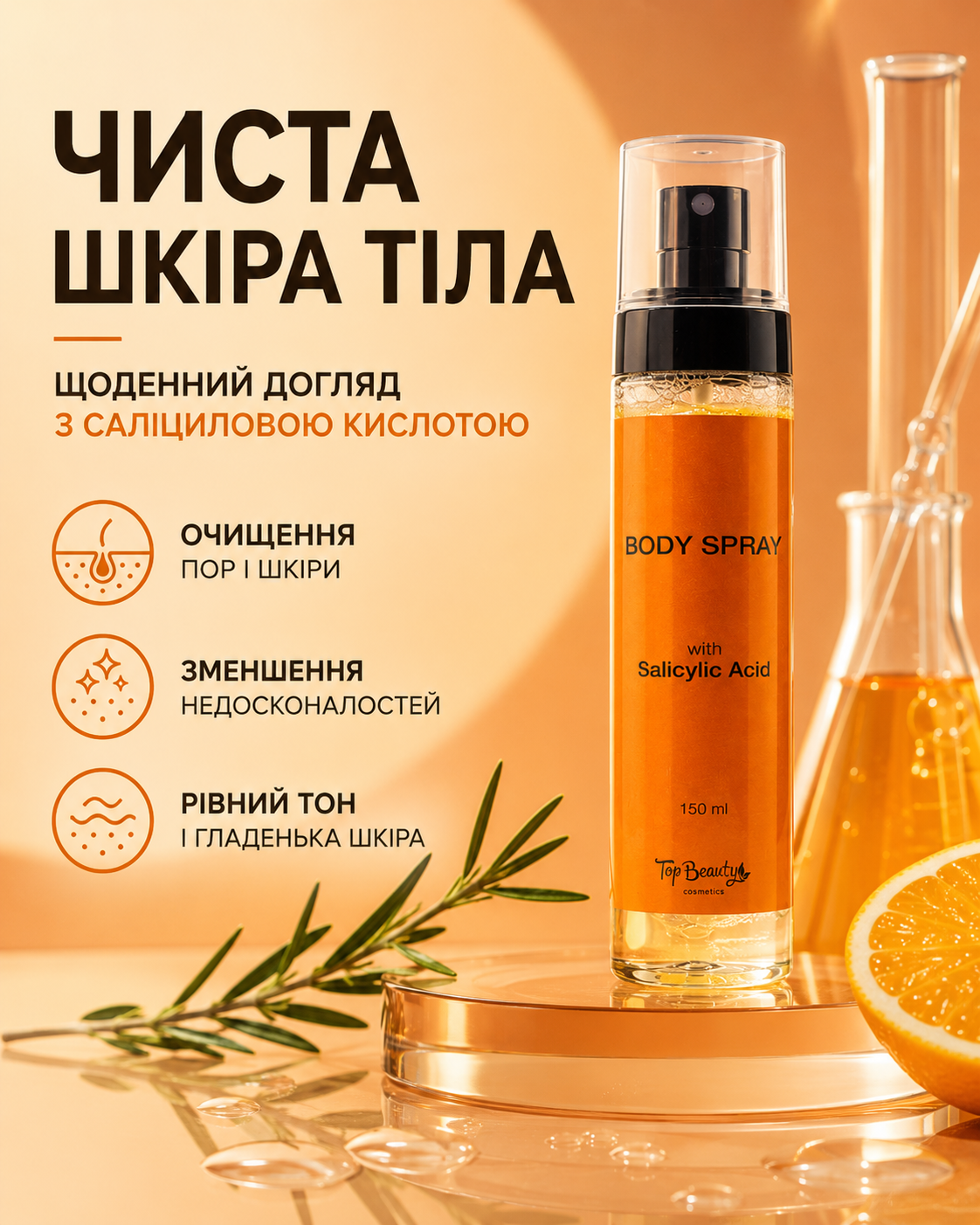 Спрей для тіла з саліциловою кислотою, 150 мл — фото 3