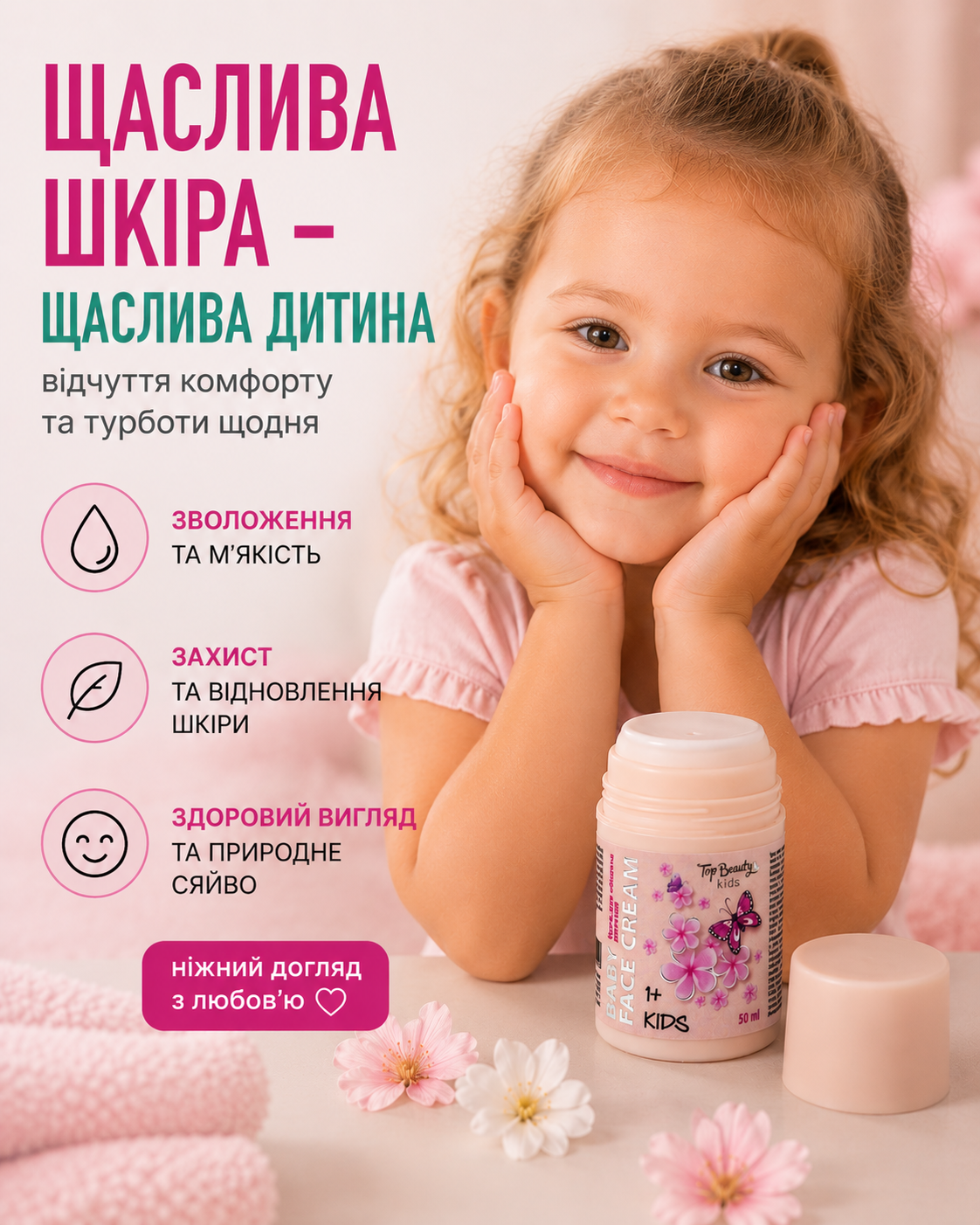 Дитячий крем для обличчя 1+, 50 мл
