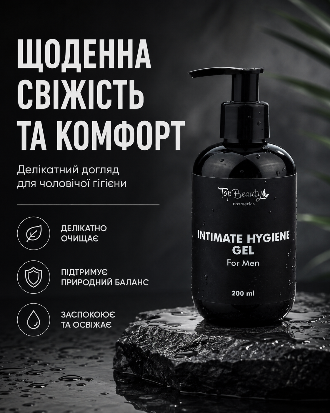 Чоловічий гель для інтимної гігієни, 200 мл — фото 3