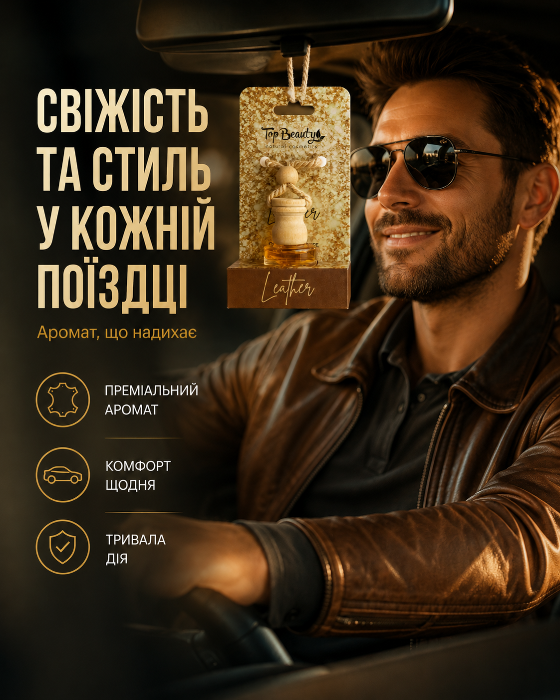 Ароматизатор для авто Leather, 8 мл