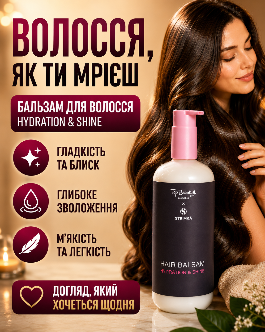Бальзам для м’якого та блискучого волосся — Hydration & Shine
