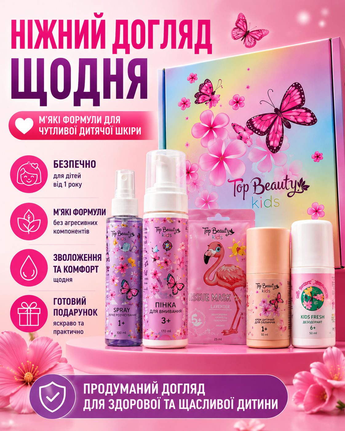 Бокс дитячий "Метелики" - Подарунок, що дарує дітям комфорт і турботу — фото 2