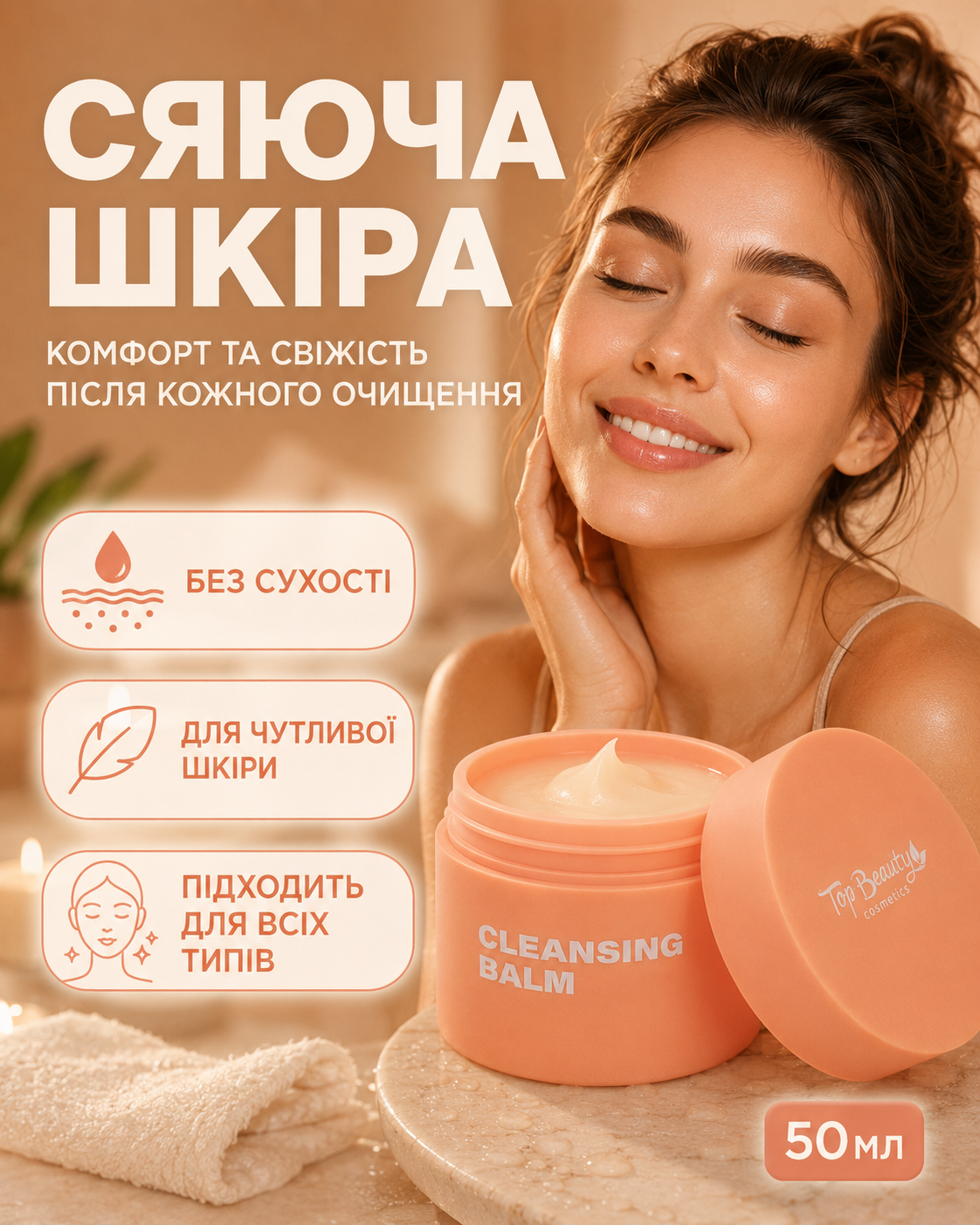 Гідрофільний бальзам для зняття водостійкого макіяжу 50 мл — фото 2