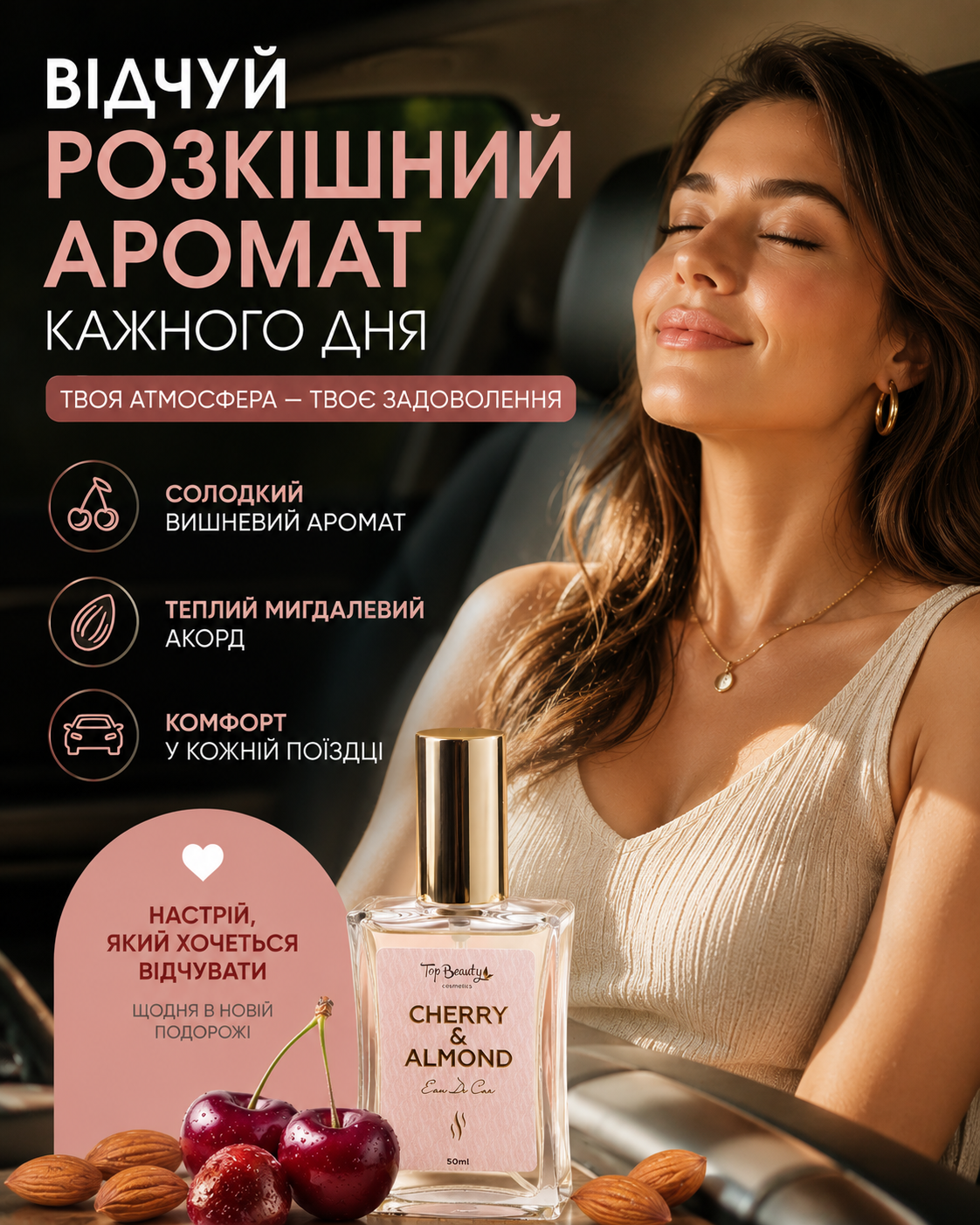 Ароматизатор для авто спрей Cherry & Almond, 50 мл