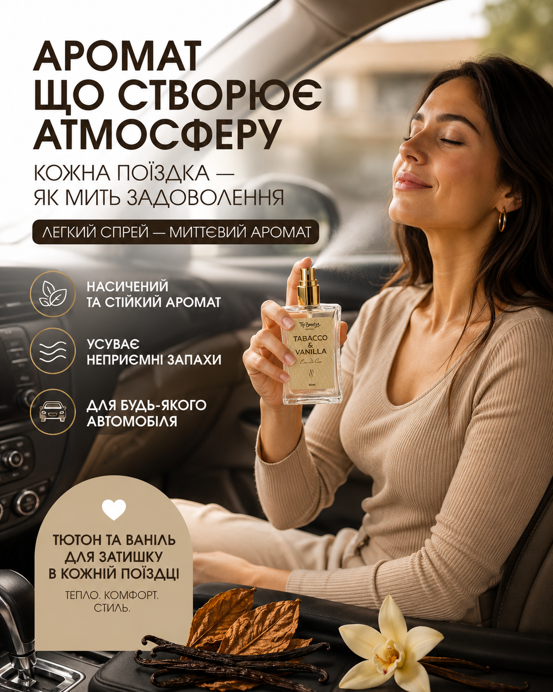 Ароматизатор для авто спрей Tobacco & Vanilla, 50 мл — фото 2