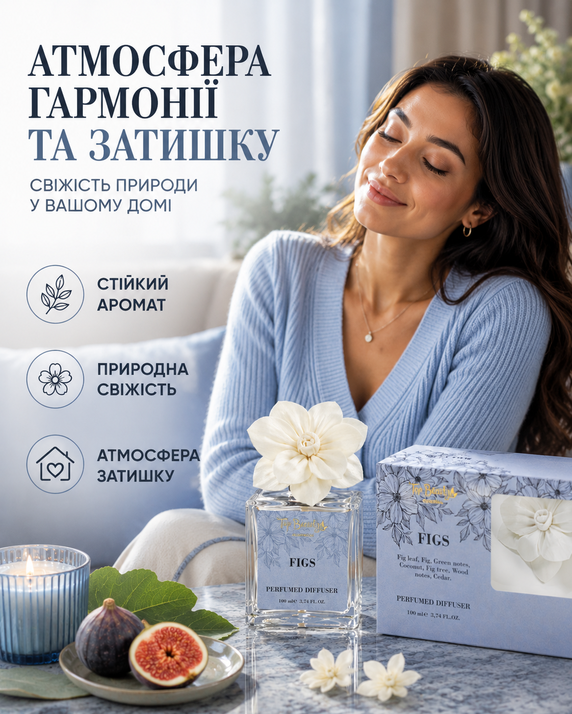 Дифузор парфумований Інжир з квіткою, 100 мл