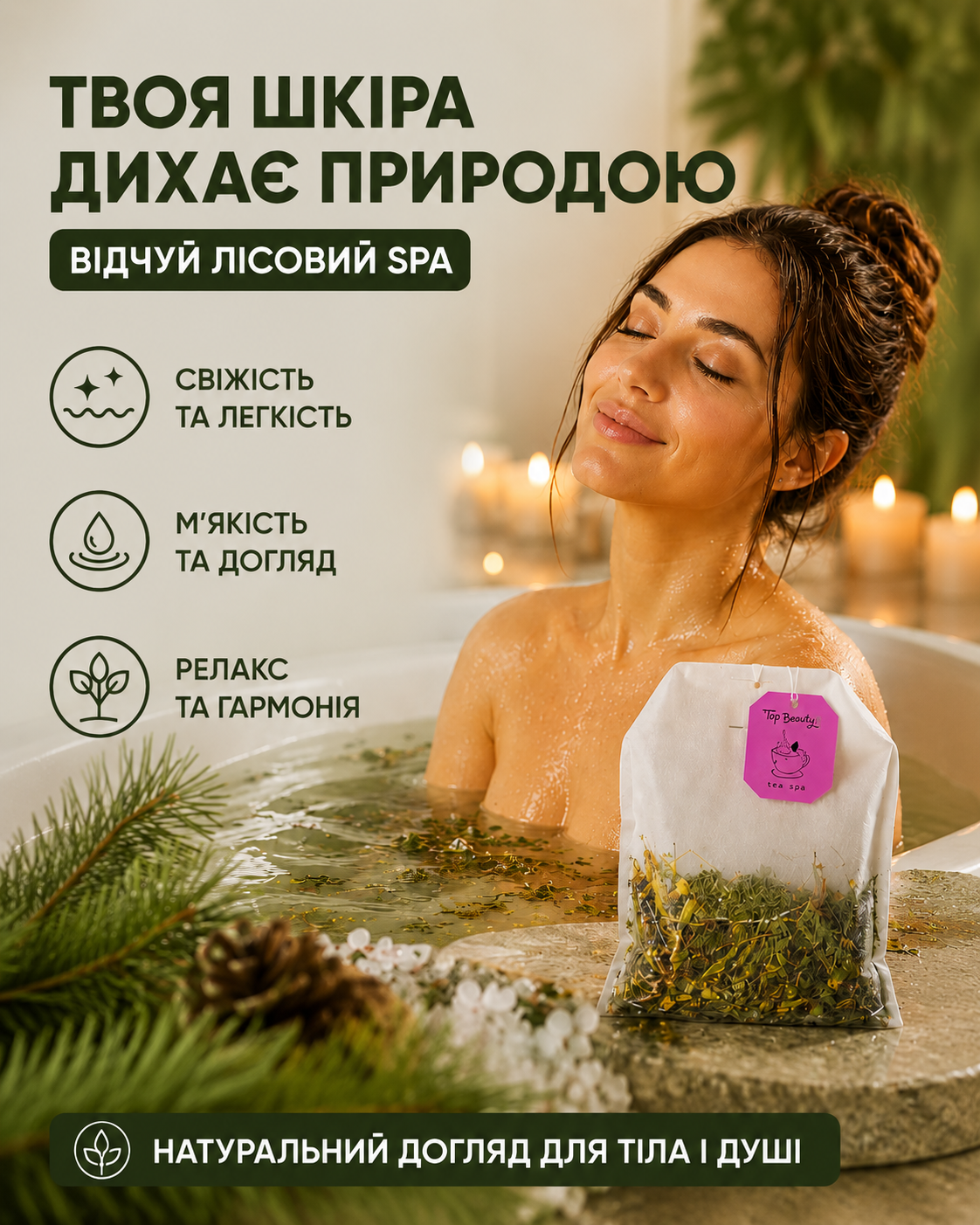 Чай трав'яний SPA для ванни «Лісовий» у фільтр-пакеті 250 г