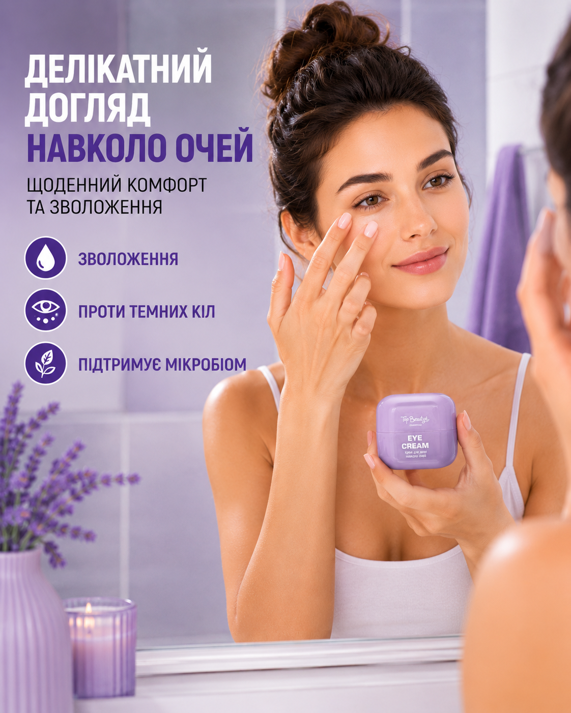 Крем для зони навколо очей з пребіотиками MICROBIOME CARE 20 мл — фото 2