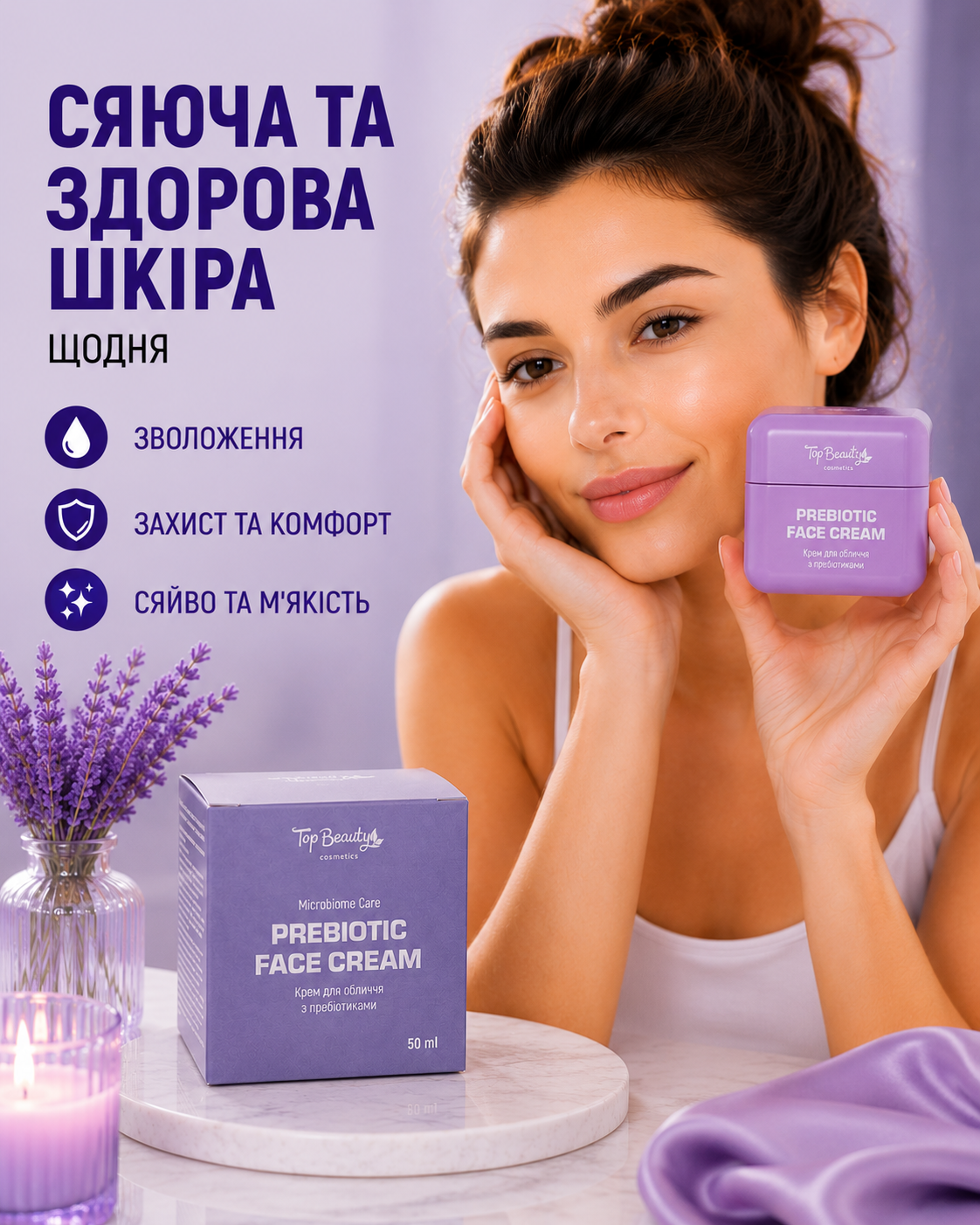 Крем для обличчя з пребіотиками MICROBIOME CARE 50 мл
