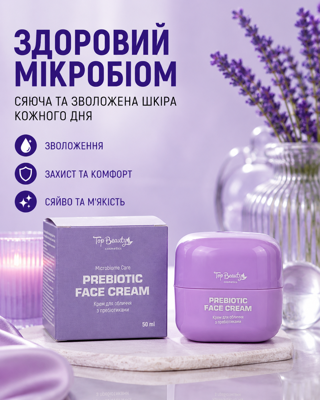 Крем для обличчя з пребіотиками MICROBIOME CARE 50 мл — фото 3