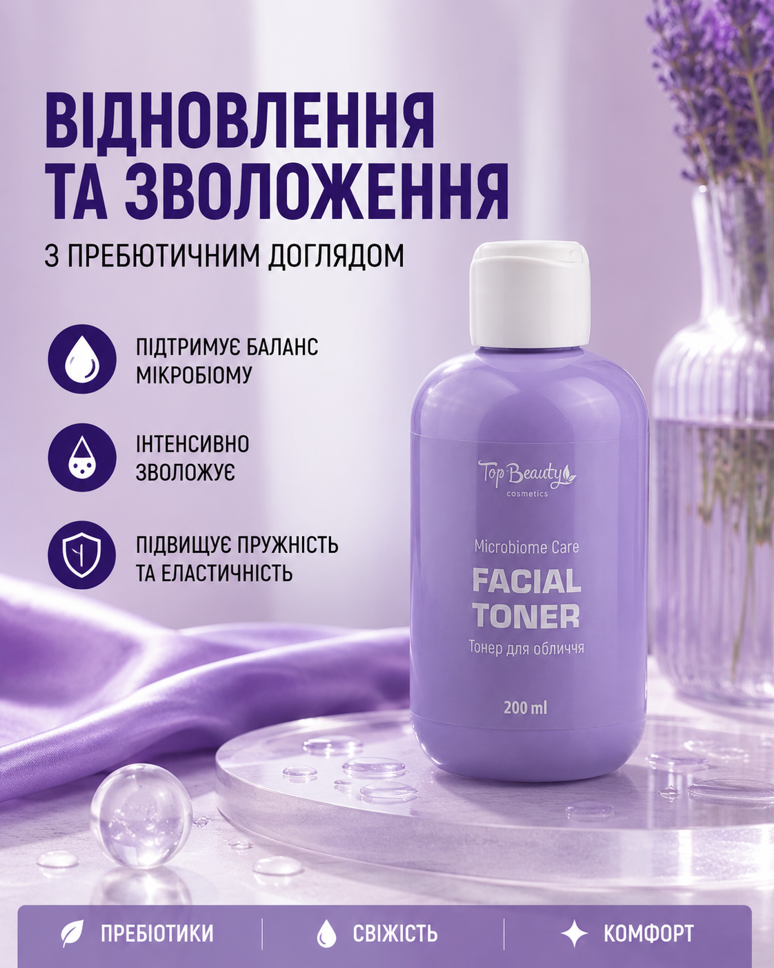 Тонер для обличчя з пребіотиками MICROBIOME CARE 200 мл — фото 3