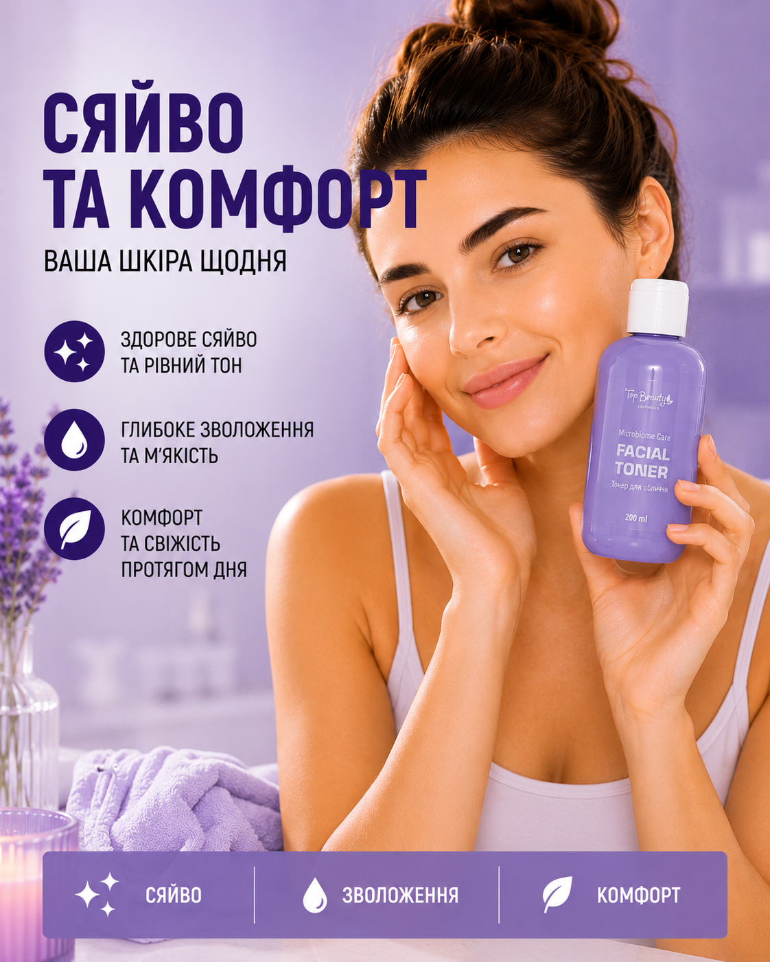 Тонер для обличчя з пребіотиками MICROBIOME CARE 200 мл