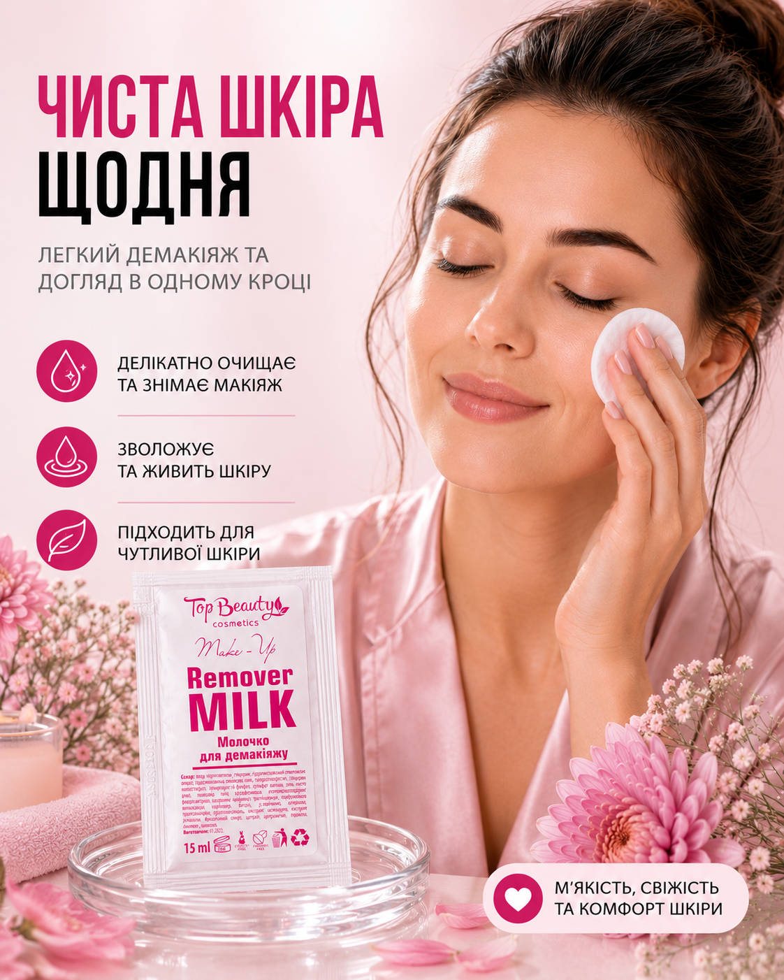 Молочко для демакіяжу в саше 15 мл