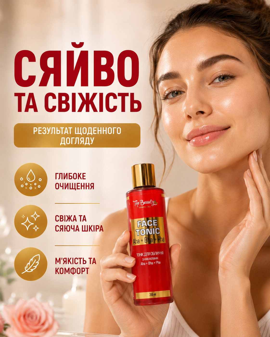 Тонік для обличчя з кислотами 200 мл