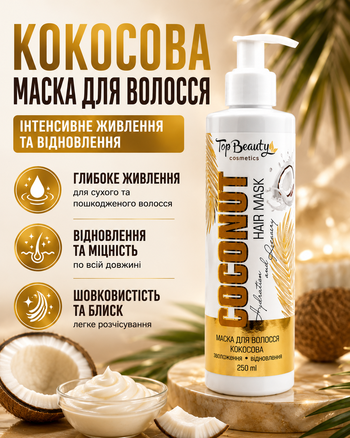 М’яке, шовковисте та блискуче волосся з ніжним кокосовим ароматом — фото 2