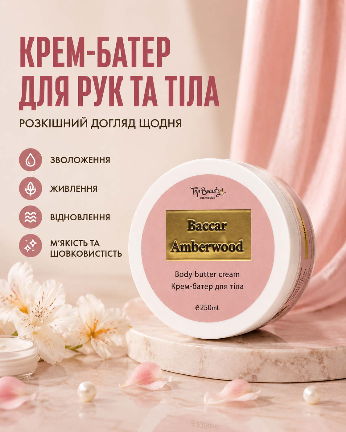 Крем-батер для рук та тіла Baccarat Amberwood 250 мл — фото 3