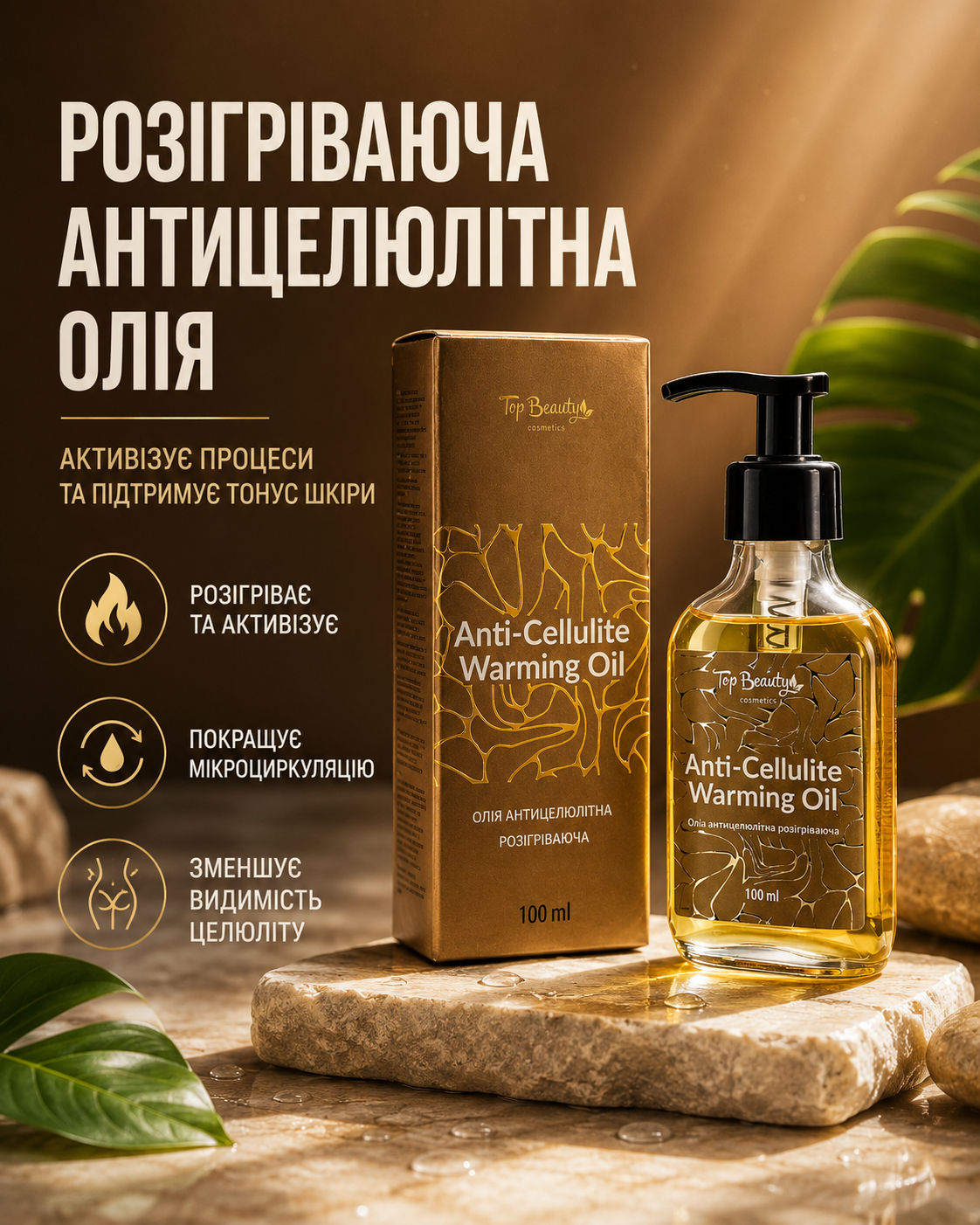 Олія антицелюлітна розігріваюча 100 мл — фото 3