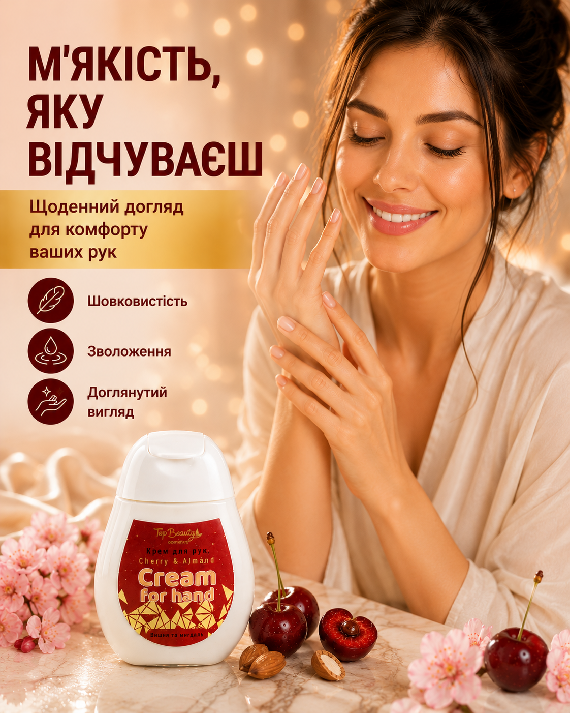 Крем для рук «Вишня та мигдаль» 50 мл