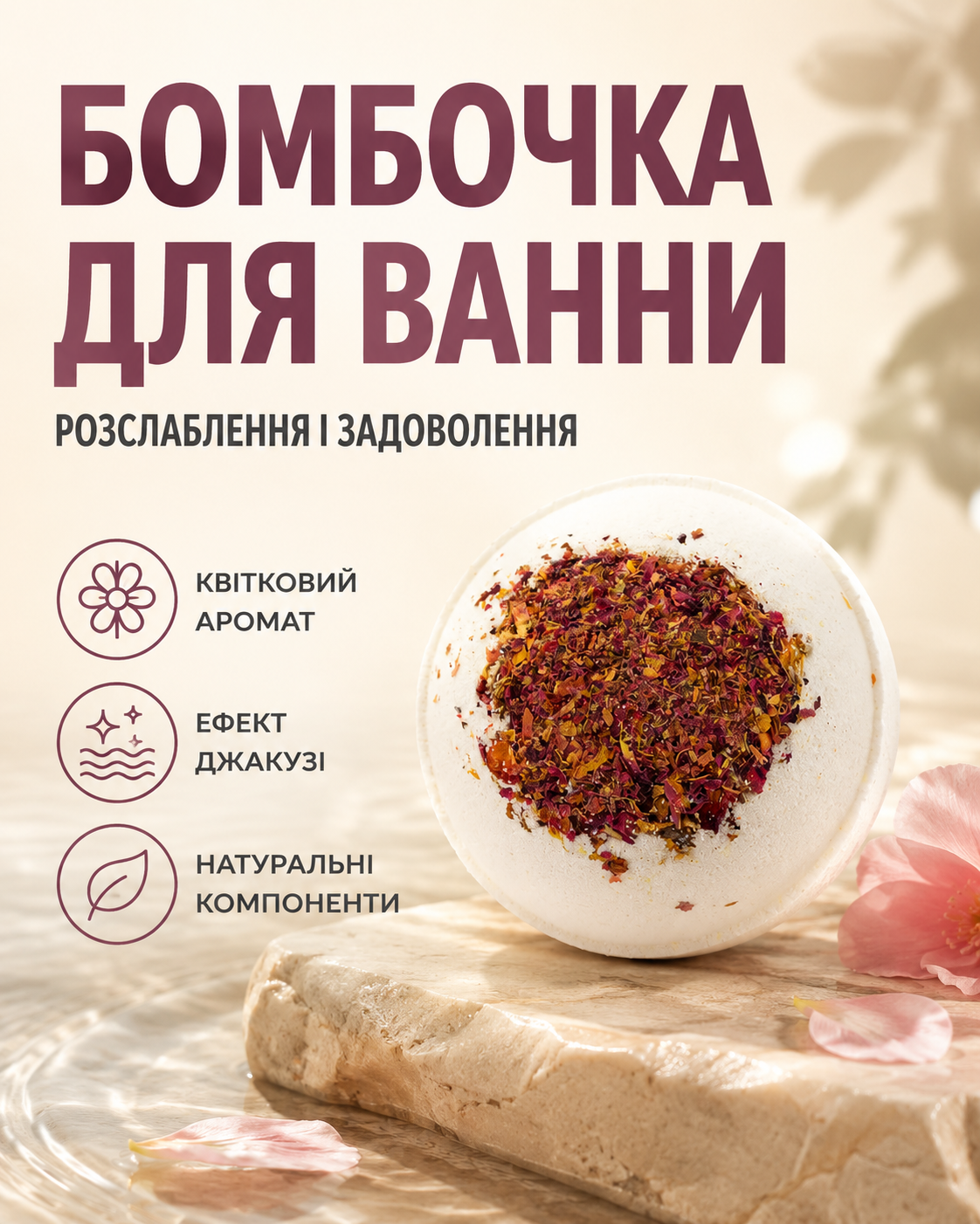 Бомбочка-гейзер для ванни кругла біла 180 г — фото 3
