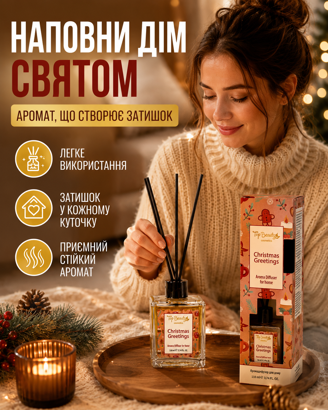 Аромадифузор для дому Christmas Greetings, 110 мл — фото 2