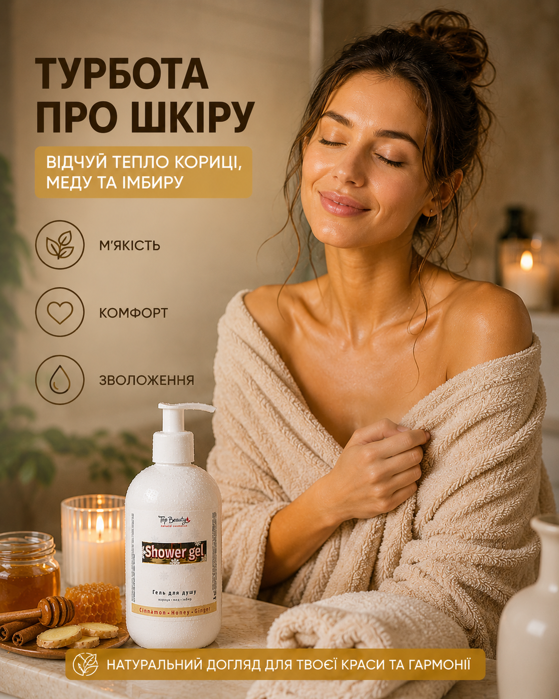 Гель для душу «Кориця-Мед-Імбир» 275 мл