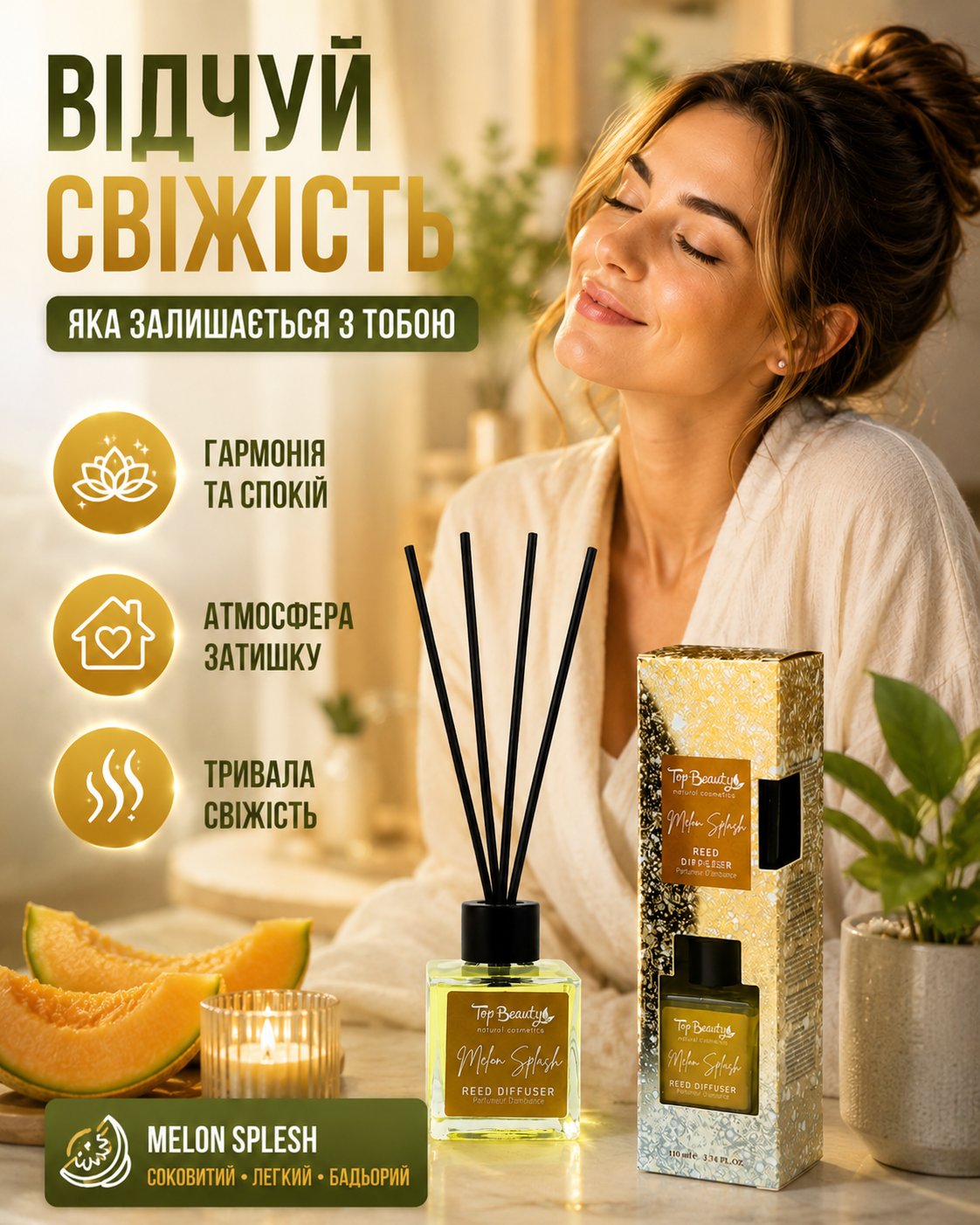 Аромадифузор для кімнати Melon Splash, 110 мл