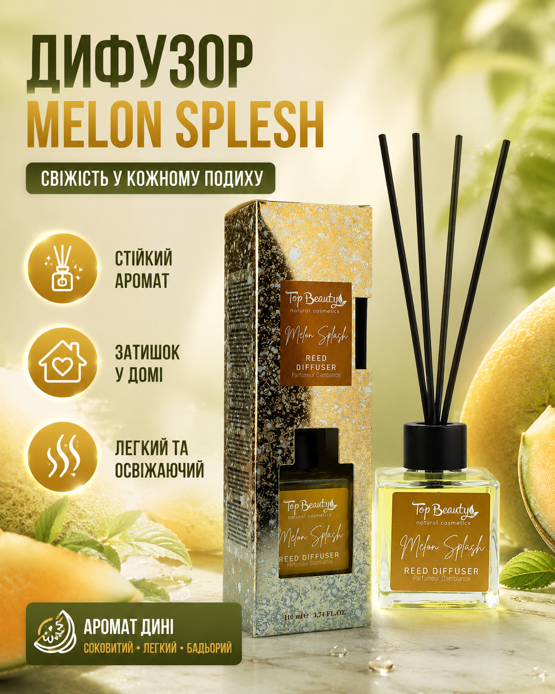 Аромадифузор для кімнати Melon Splash, 110 мл — фото 3