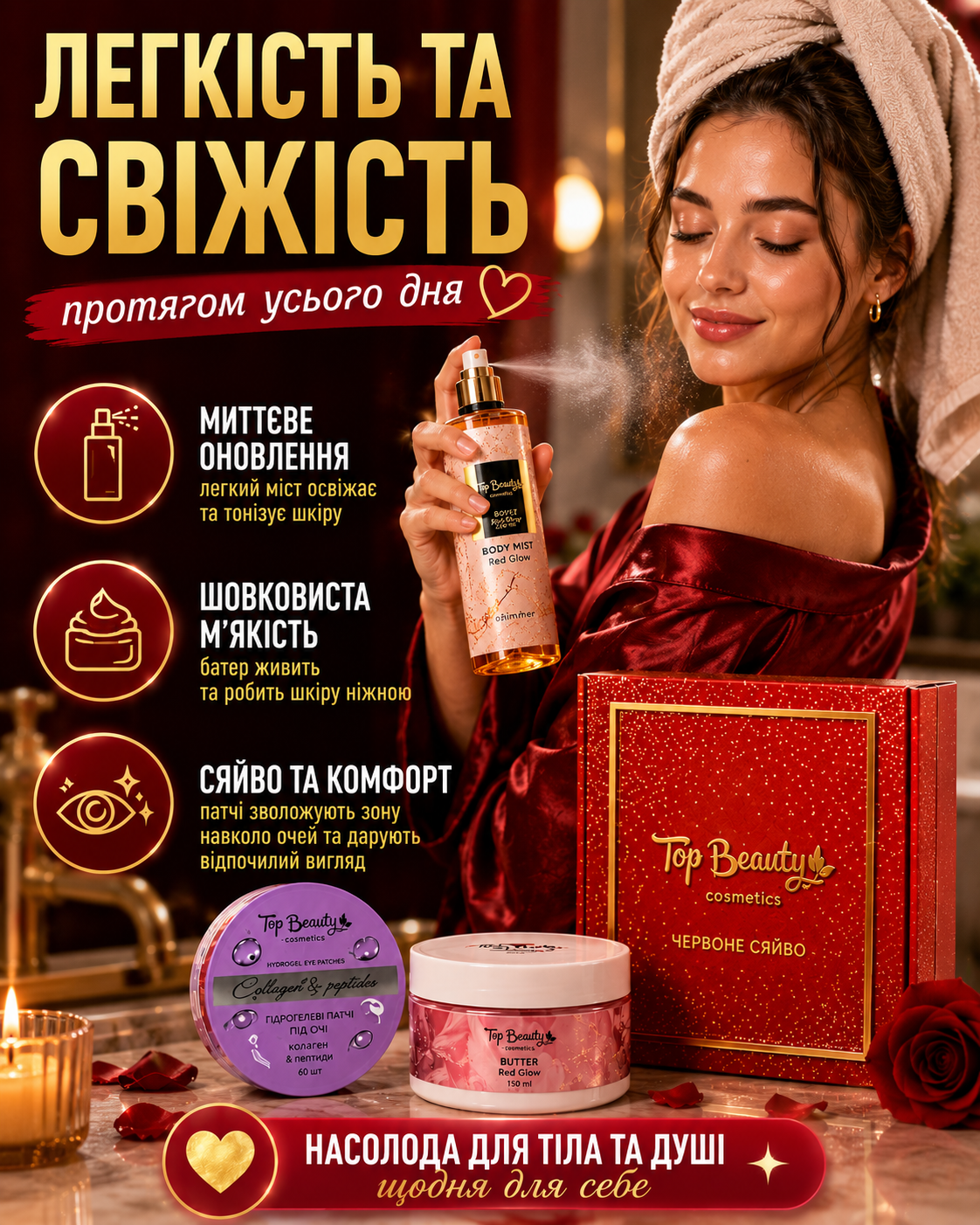 Червоне сяйво: набір преміум-догляду для сяючої красивої шкіри