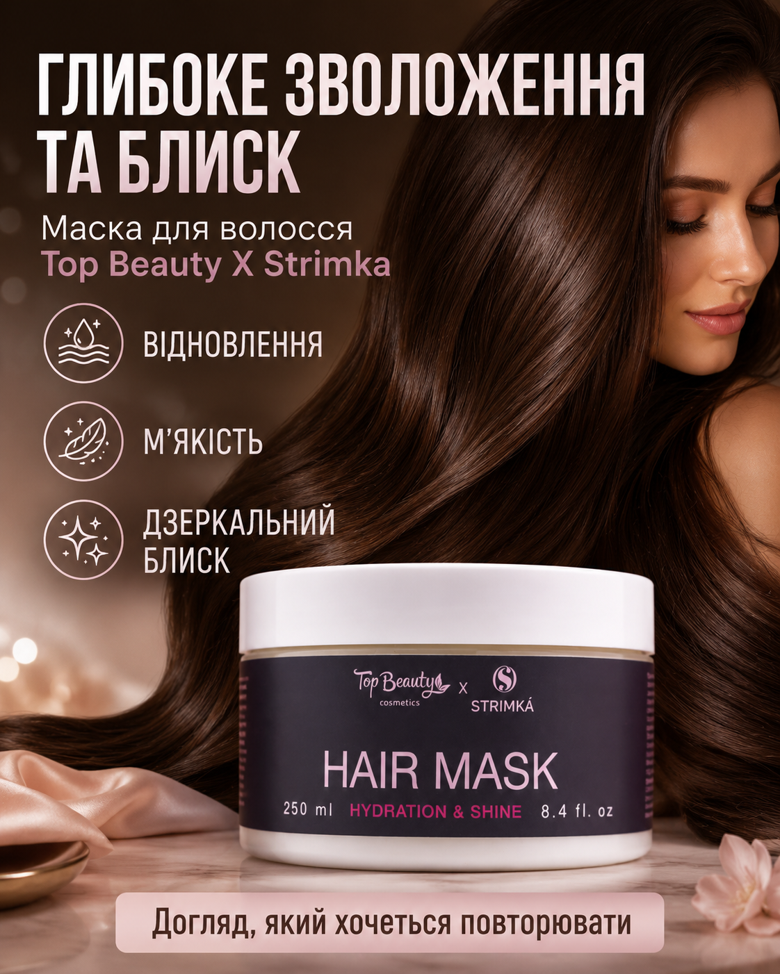 Маска для волосся Hydration & Shine, 250 мл