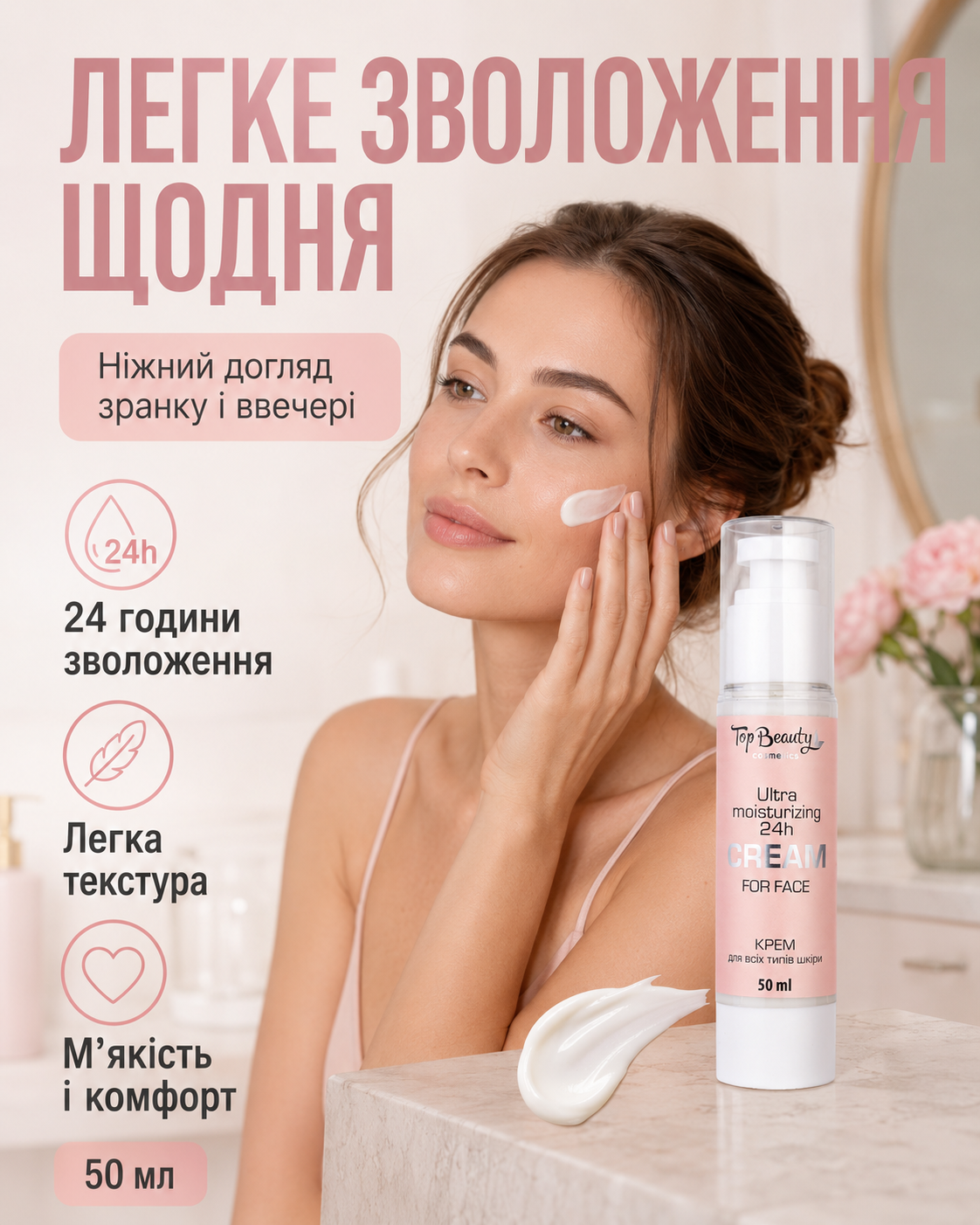 Крем для обличчя ультразволожуючий 24 години 50 мл