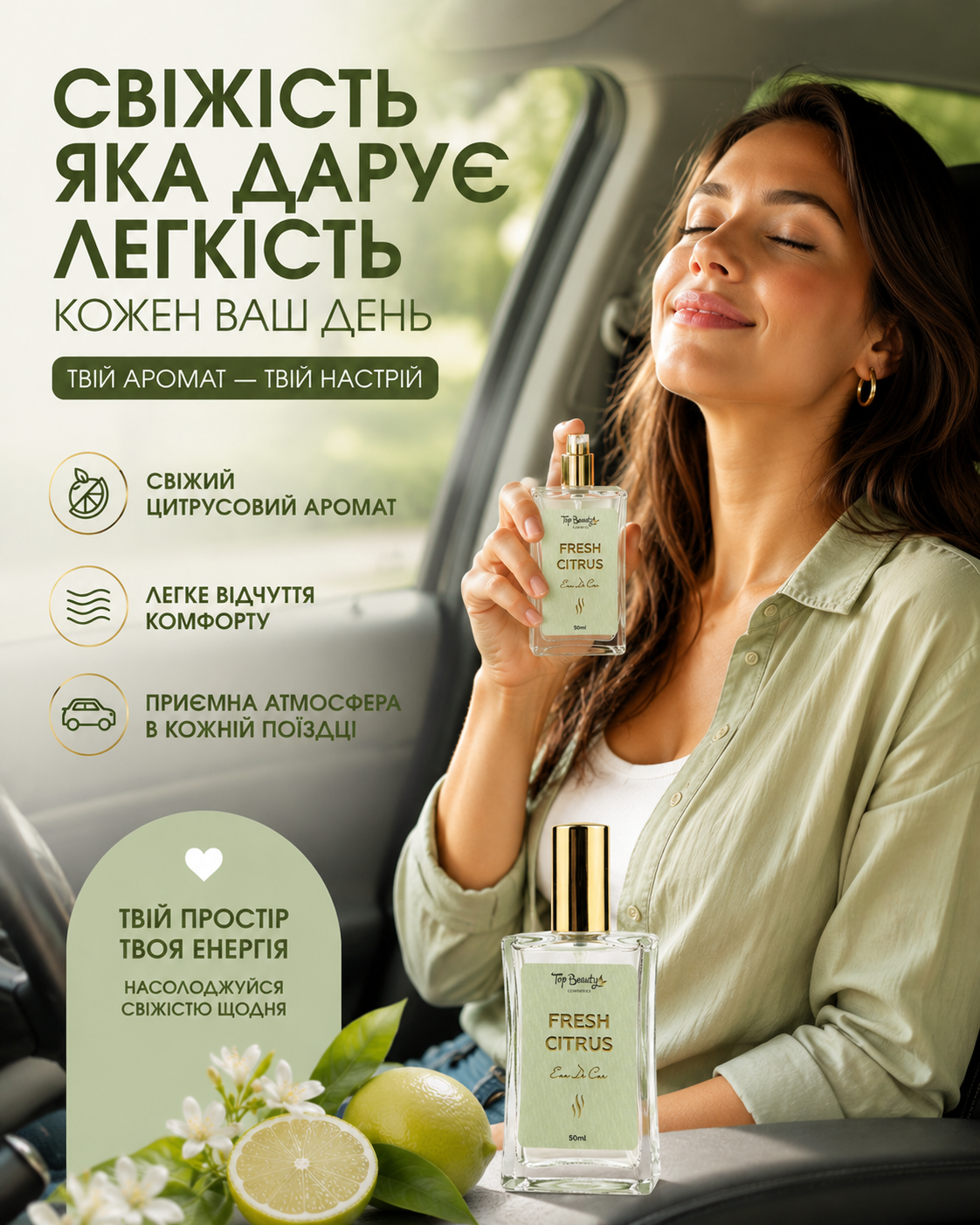 Ароматизатор для авто спрей Fresh Citrus, 50 мл