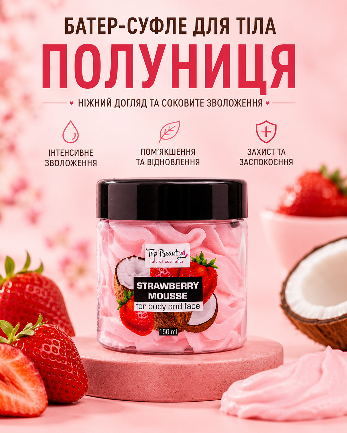 Баттер-суфле для тіла «Полуниця» 150 мл — фото 3