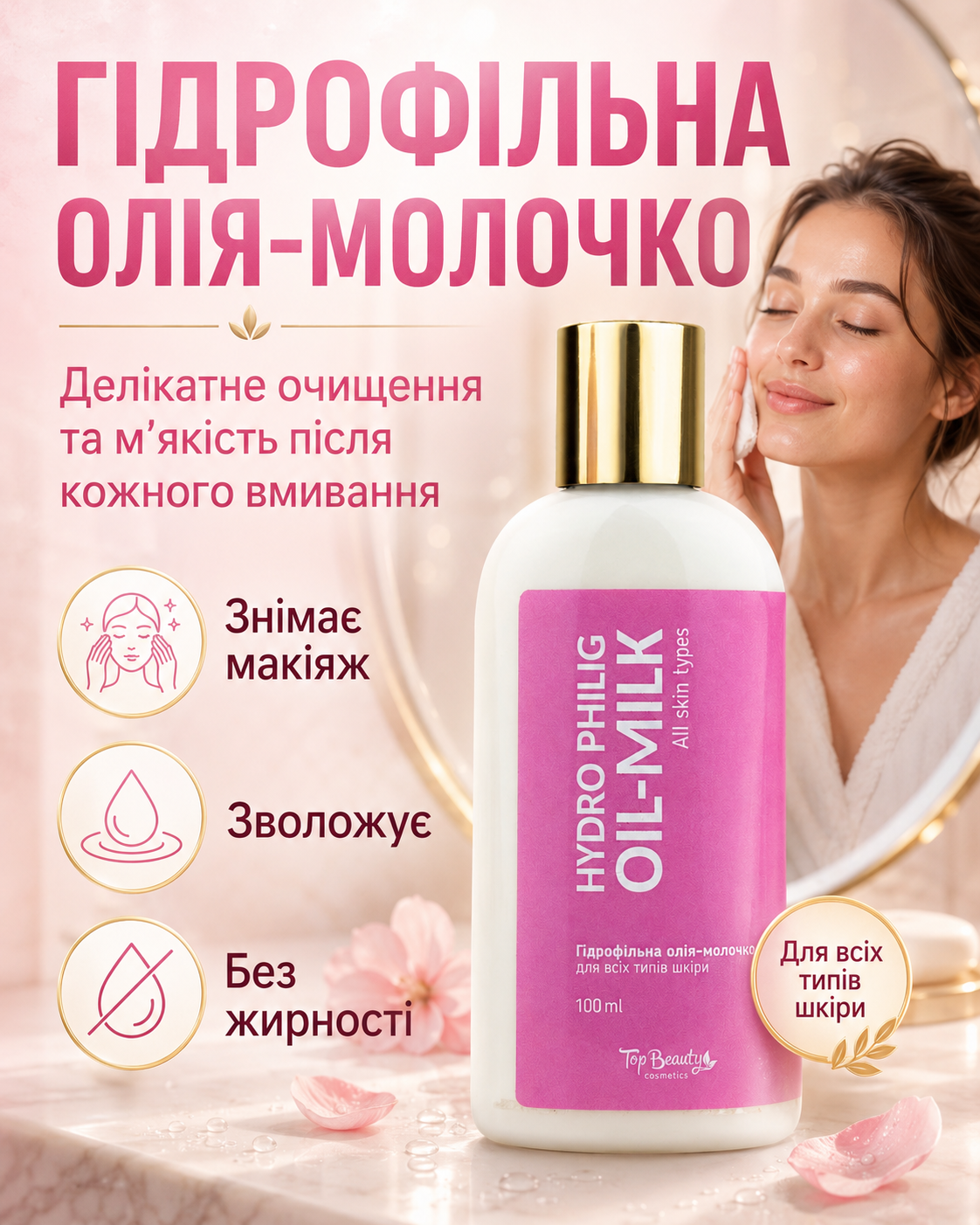Гідрофільна олія-молочко для всіх типів шкіри 100 мл